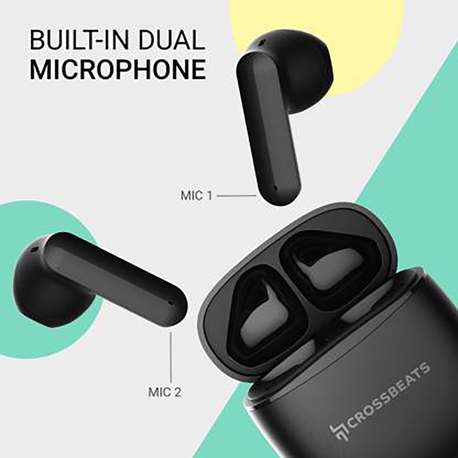 CROSSBEATS Airpop TWS Earbuds with Passive Noise Cancellation (IPX5 Water Resistant, 30 Hours Playback, Black)_11