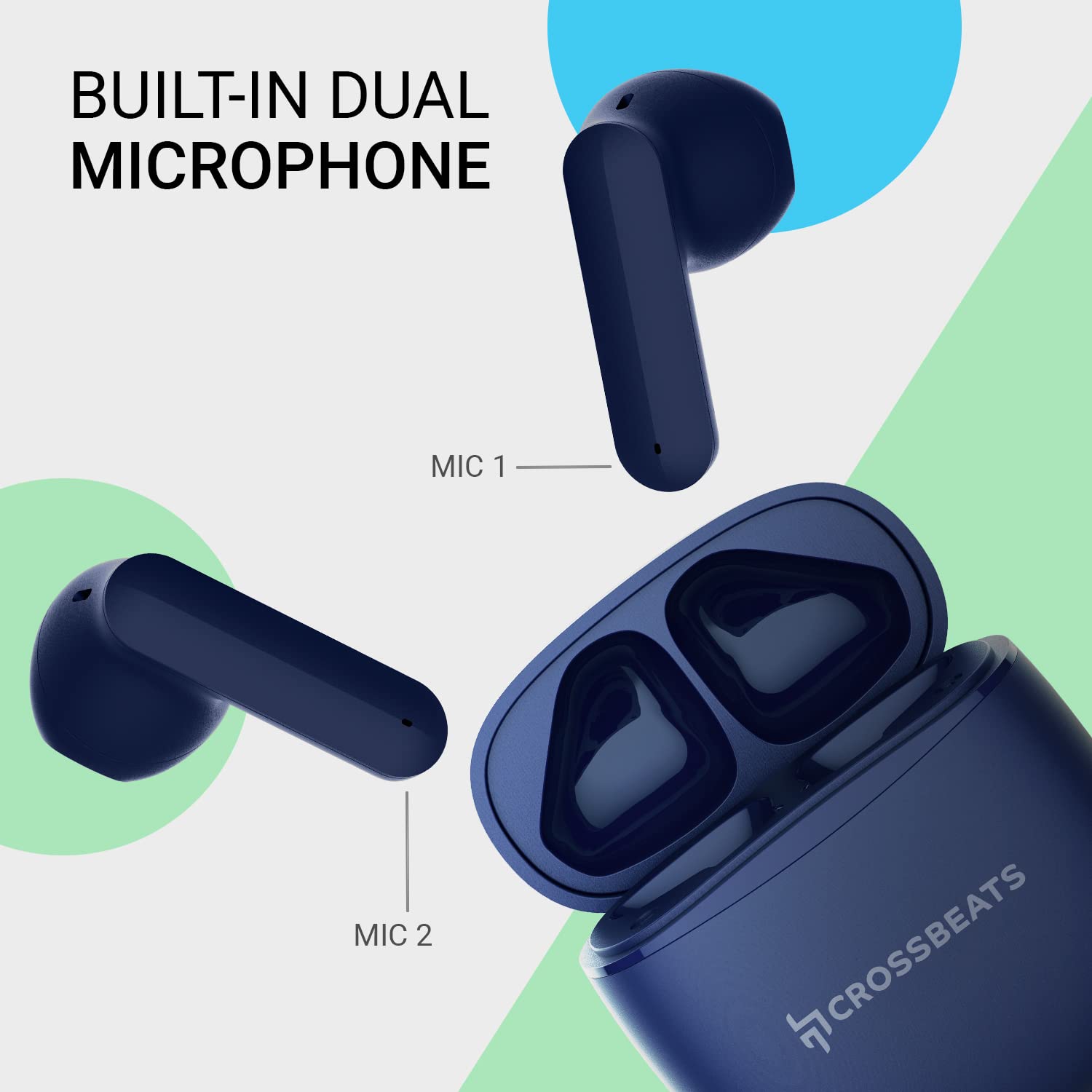 CROSSBEATS Airpop TWS Earbuds with Passive Noise Cancellation (IPX5 Water Resistant, 30 Hours Playback, Dark Blue)_9