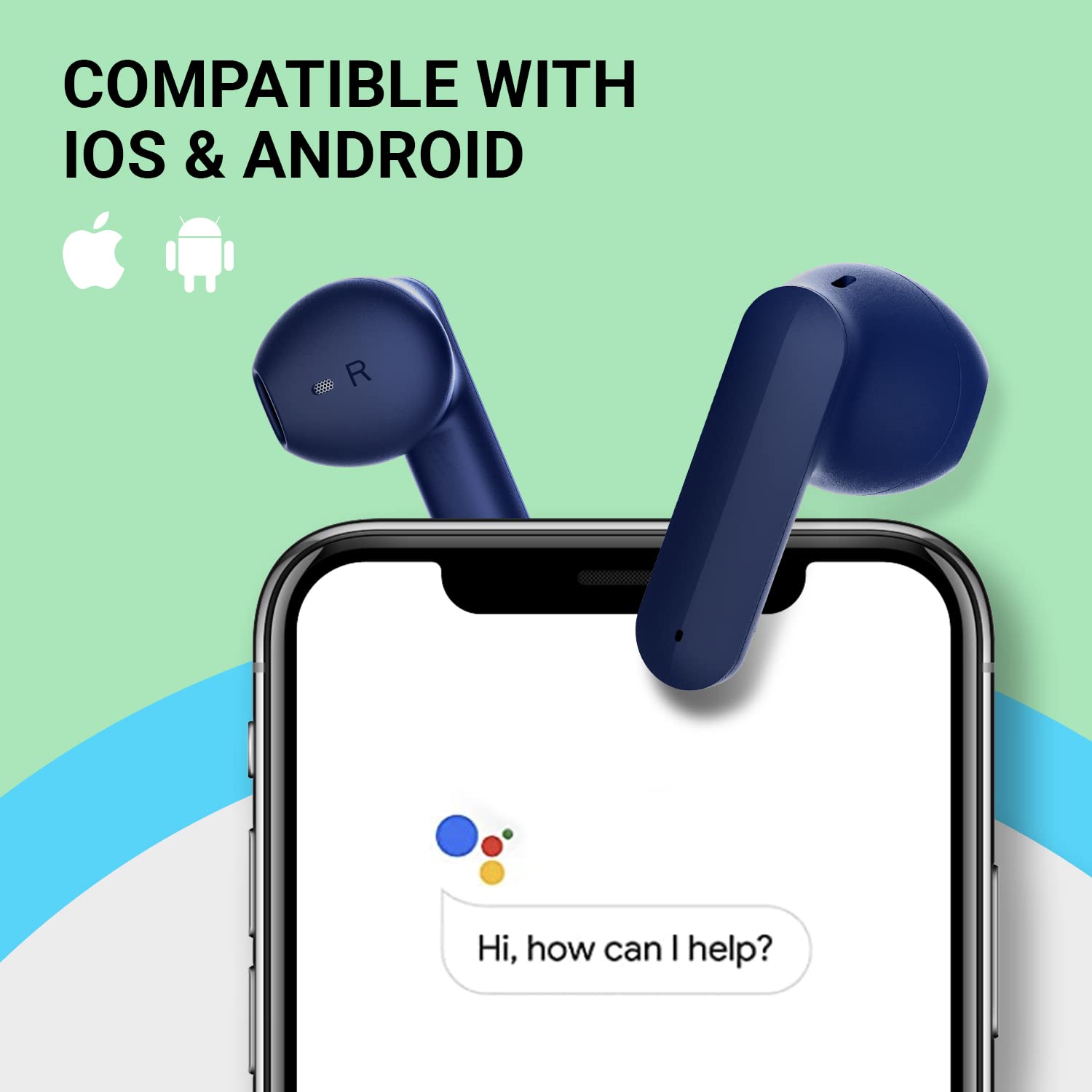 CROSSBEATS Airpop TWS Earbuds with Passive Noise Cancellation (IPX5 Water Resistant, 30 Hours Playback, Dark Blue)_6