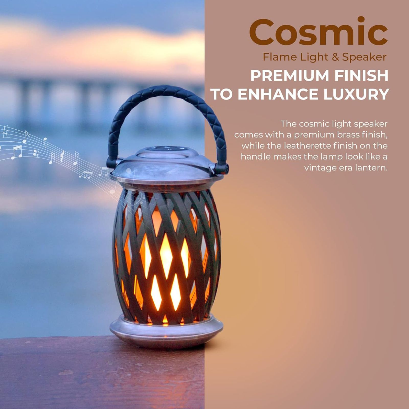 iGear Cosmic 10W Portable Bluetooth Speaker (IP65 Water Resistant, Ambient Light, Brown)_8