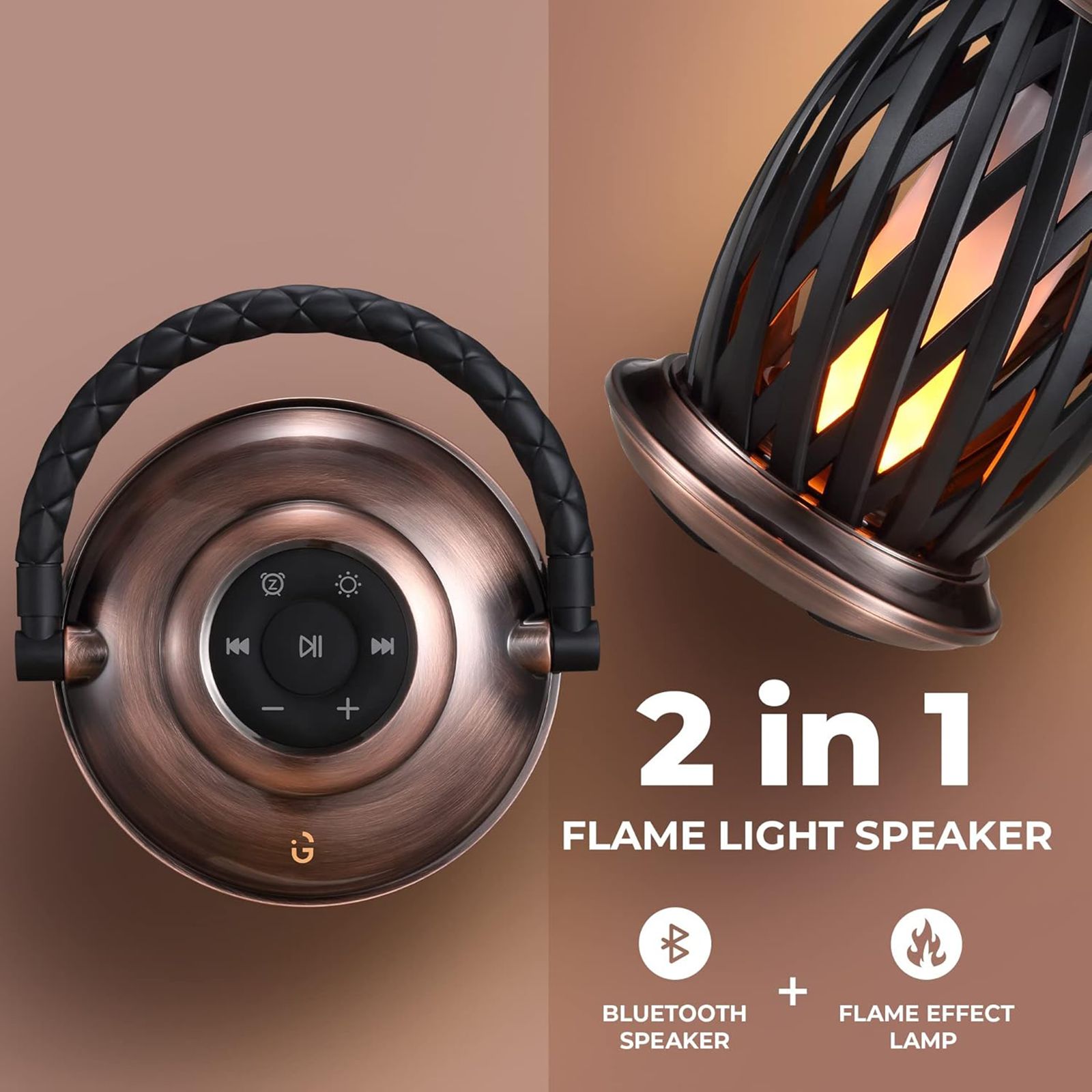 iGear Cosmic 10W Portable Bluetooth Speaker (IP65 Water Resistant, Ambient Light, Brown)_10