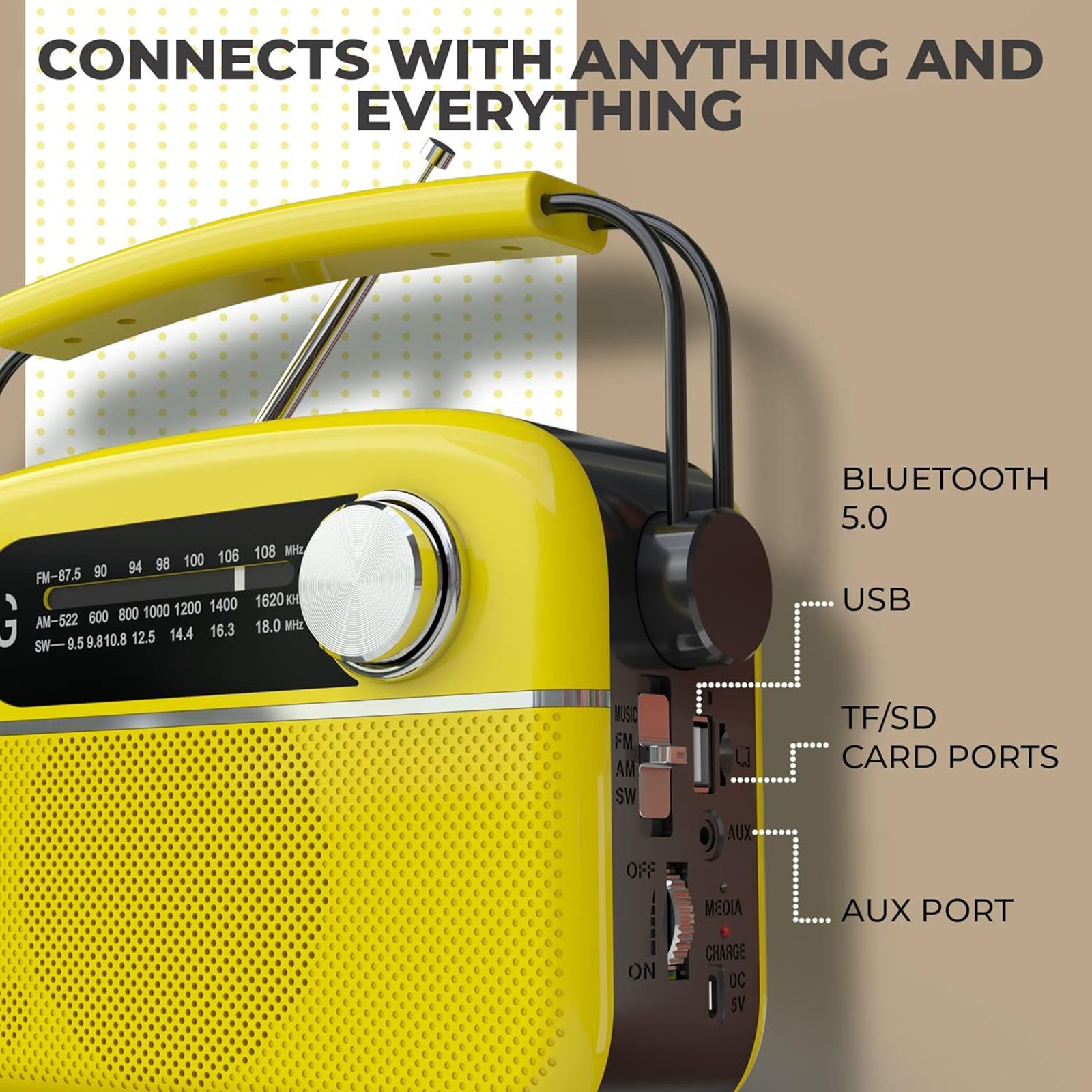 iGear Evoke 5 Watts Portable Bluetooth Speaker (Multimedia Connectivity, iG-1113, Yellow)_8
