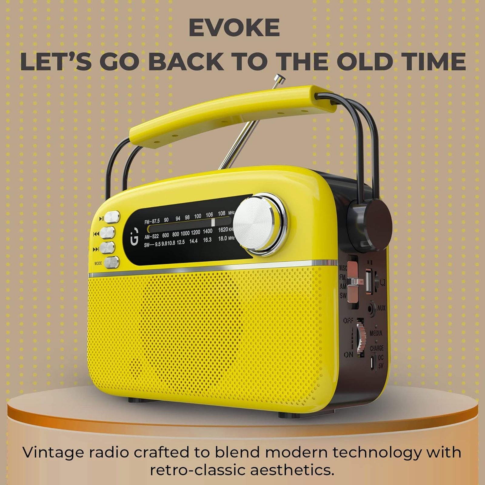 iGear Evoke 5 Watts Portable Bluetooth Speaker (Multimedia Connectivity, iG-1113, Yellow)_10