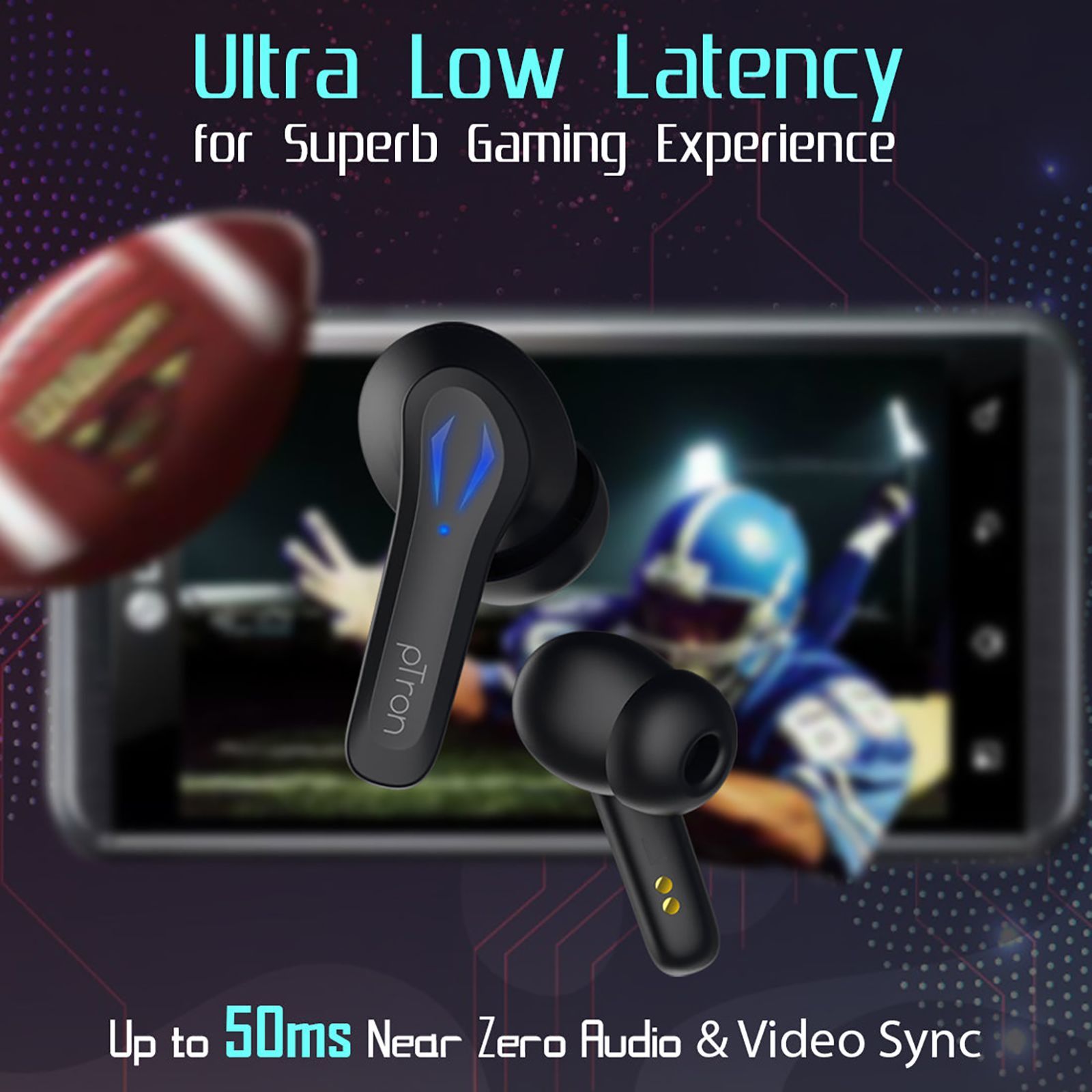 pTron Basspods 681 140317984 TWS Earbuds with Passive Noise Cancellation (IPX4 Sweat & Water Resistant, 40 Hours Playback, Black) pTron Basspods 681 140317984 TWS Earbuds with Passive Noise Cancellation (IPX4 Sweat & Water Resistant, 40 Hours Playback, Black)_11