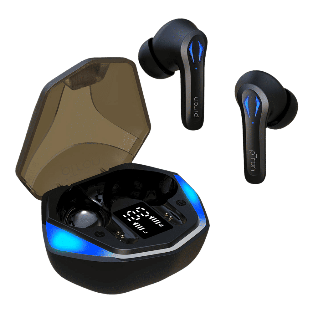 pTron Basspods 681 140317984 TWS Earbuds with Passive Noise Cancellation (IPX4 Sweat & Water Resistant, 40 Hours Playback, Black) pTron Basspods 681 140317984 TWS Earbuds with Passive Noise Cancellation (IPX4 Sweat & Water Resistant, 40 Hours Playback, Black)_4