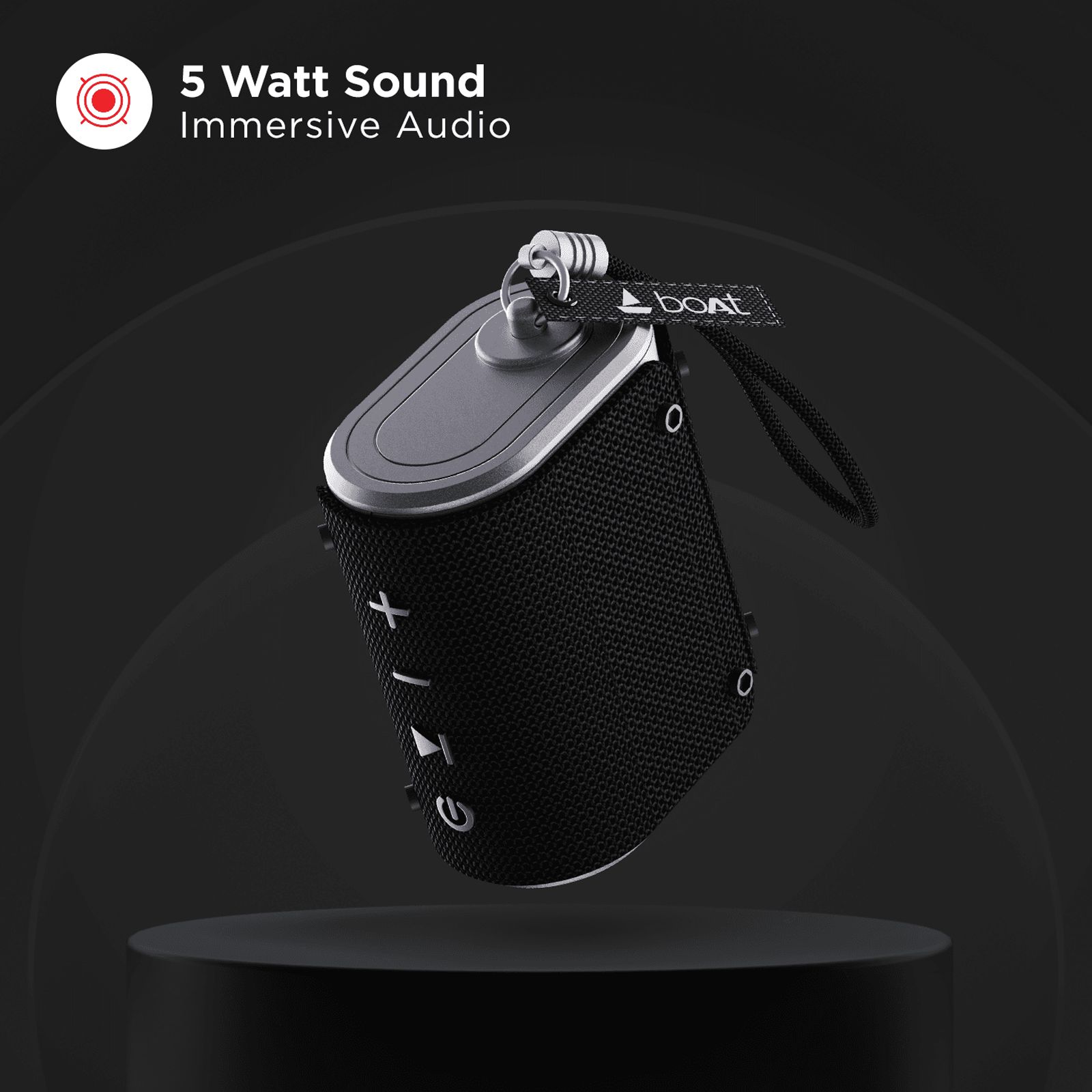 boAt Stone Grenade 5W Portable Bluetooth Speaker (IPX6 Water Resistant, 7 Hours Playtime, 1.0 Channel, Charcoal Black)_5