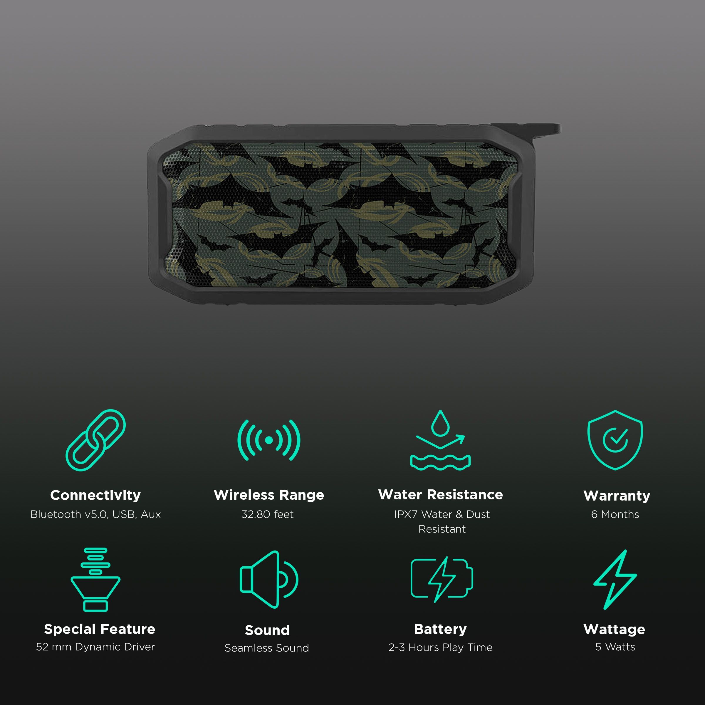 macmerise Batman Mashup 6W Portable Bluetooth Speaker (IPX7 Water Resistant, TWS Compatibility, Multicolor)_2