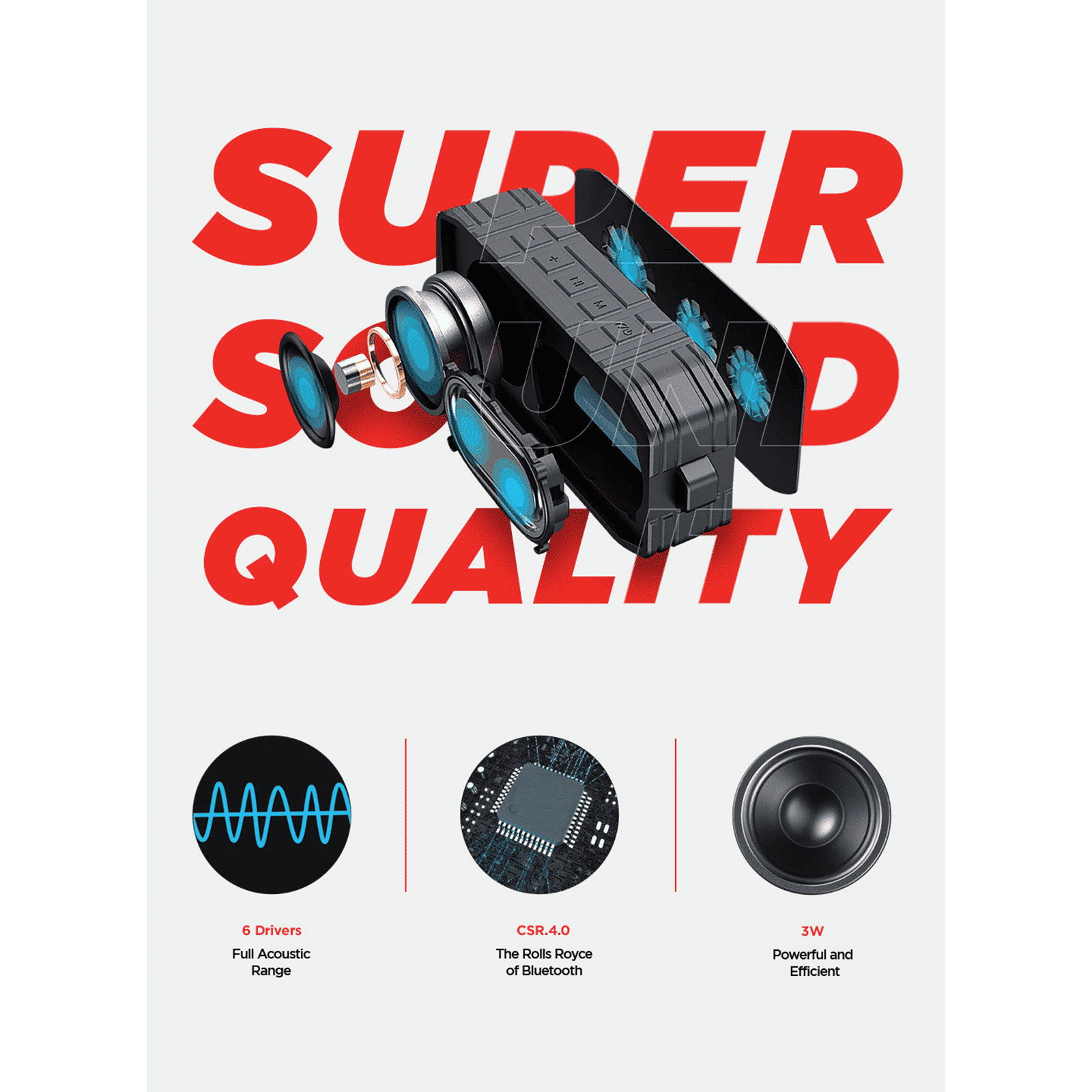 macmerise Deadpool Stance 6W Portable Bluetooth Speaker (IPX7 Water Resistant, TWS Compatibility, 2.1 Channel, Multicolor)_4