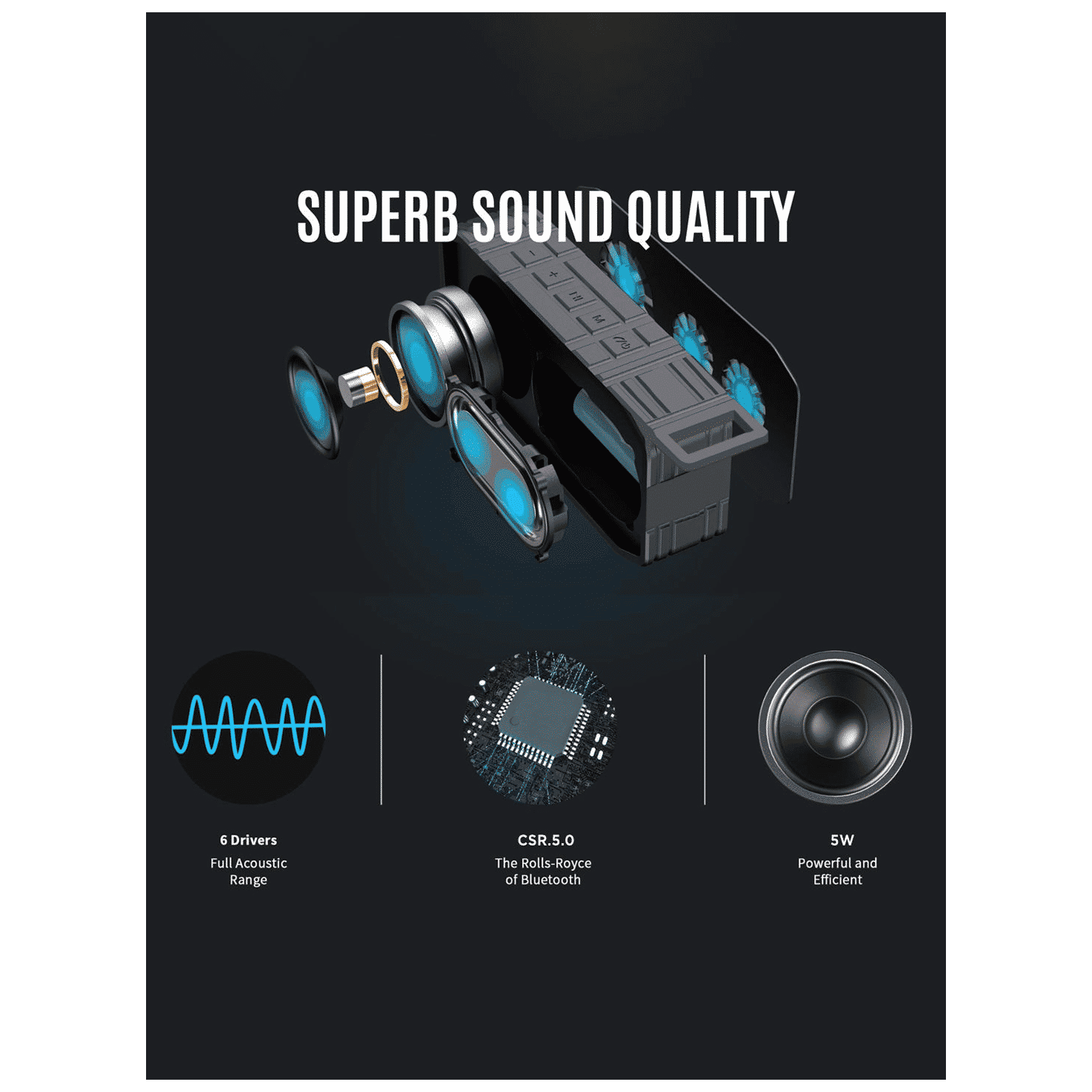 macmerise Endgame Logo 6W Portable Bluetooth Speaker (IPX7 Water Resistant, TWS Compatibility, Grey)_4