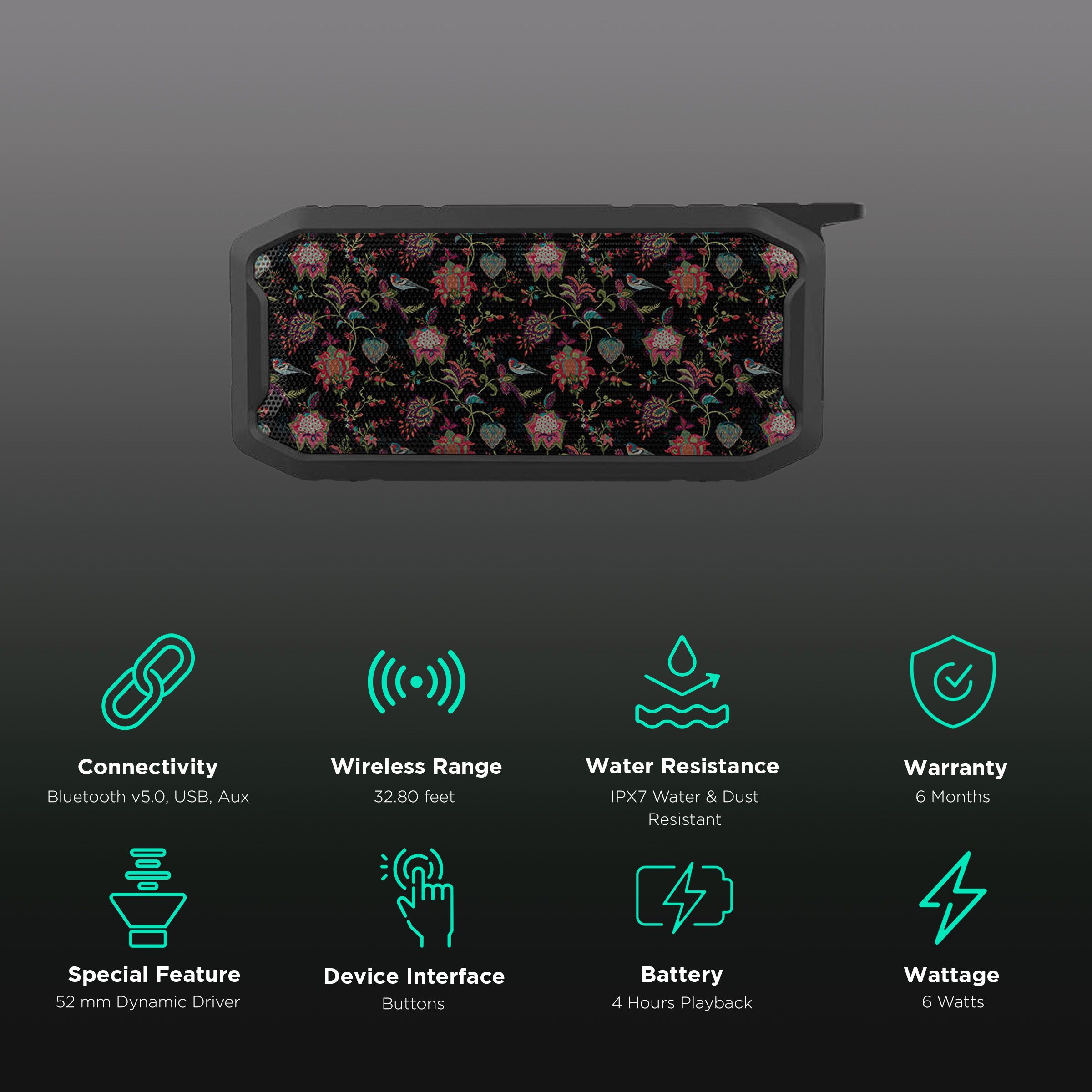 macmerise Payal Singhal Chidiya 6W Portable Bluetooth Speaker (IPX7 Water Resistant, TWS Compatibility, 5.1 Channel, Multicolor)_2