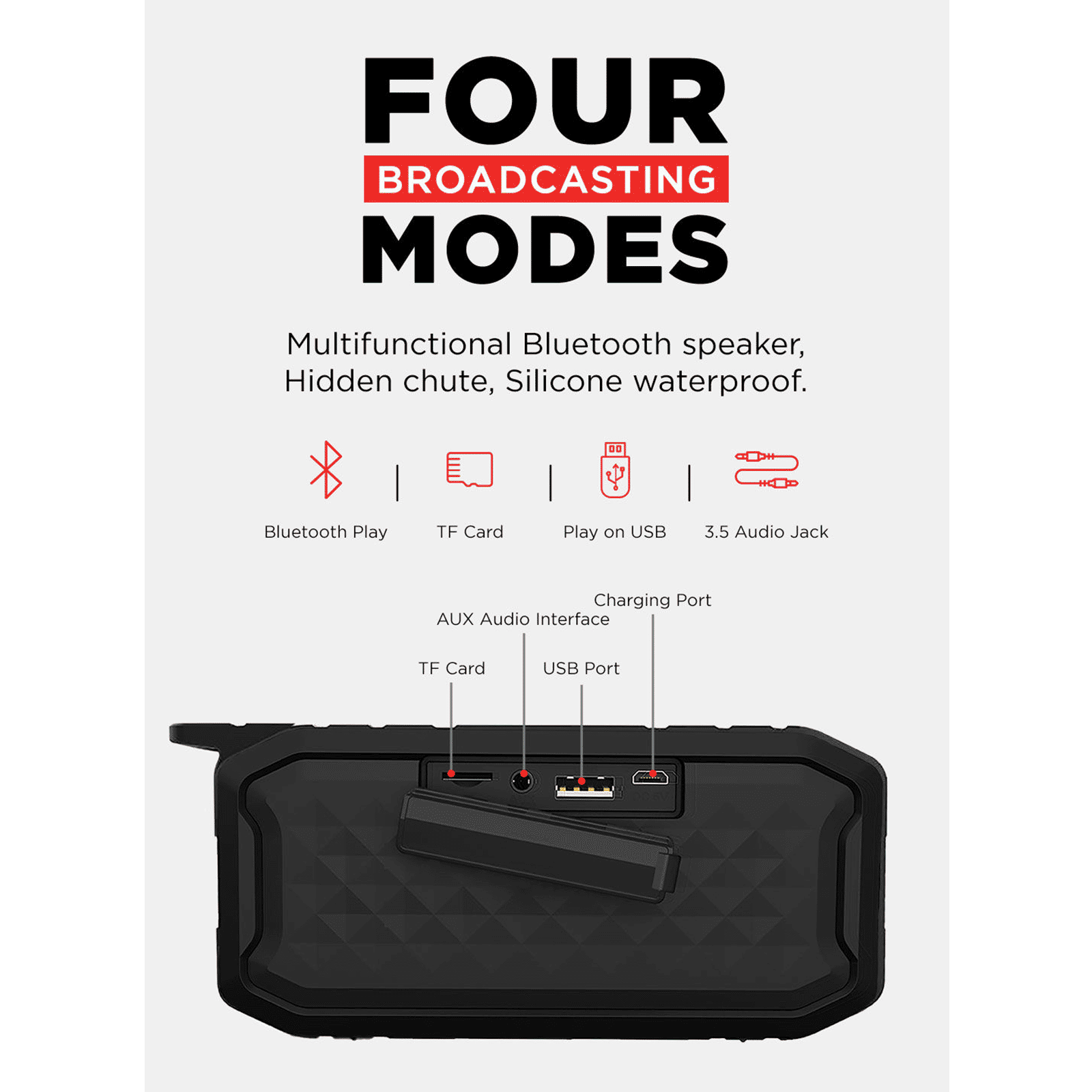 macmerise The Epic Trio 6W Portable Bluetooth Speaker (IPX7 Water Resistant, TWS Compatibility, Multicolor)_7