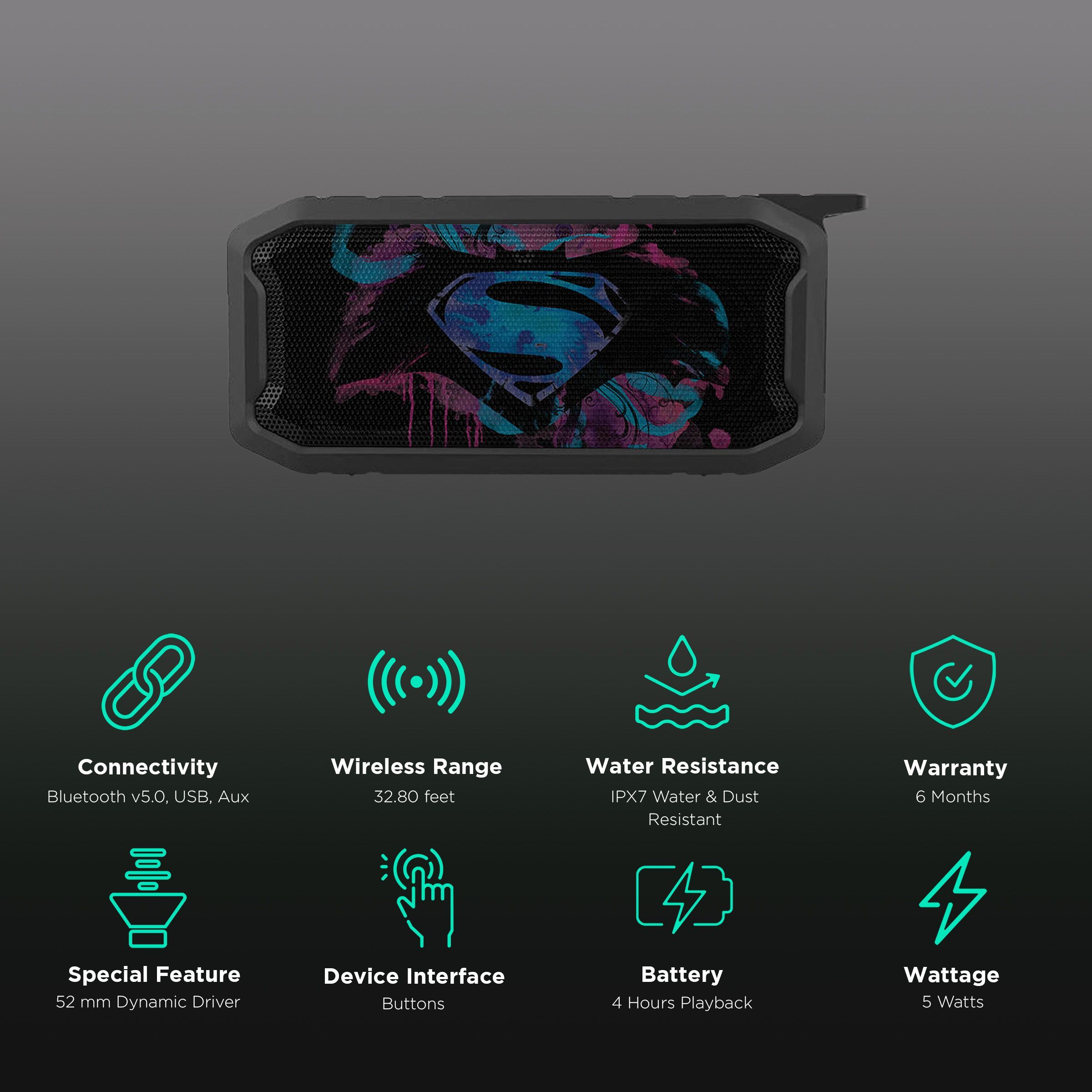 macmerise The Epic Trio 6W Portable Bluetooth Speaker (IPX7 Water Resistant, TWS Compatibility, Multicolor)_2