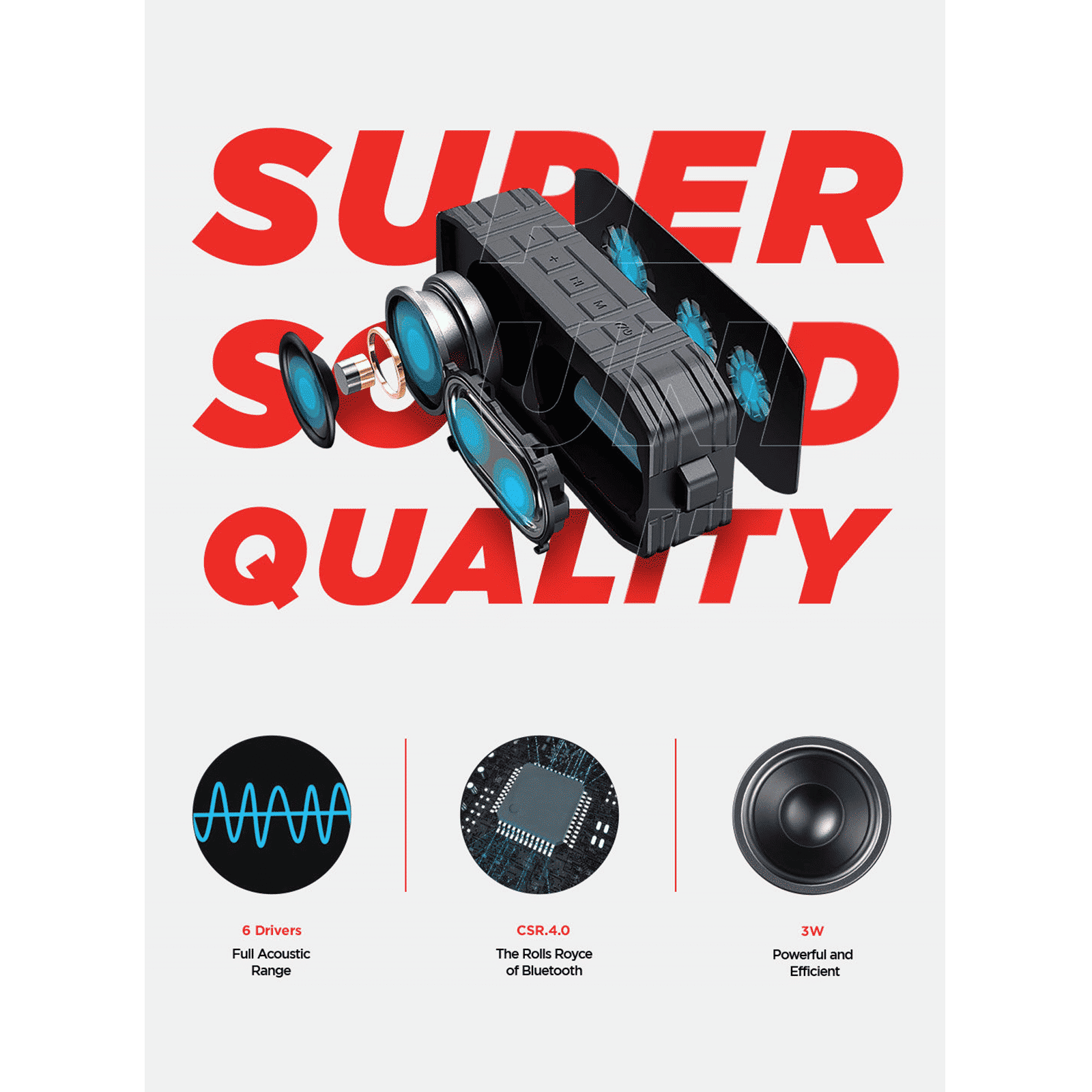 macmerise Wonder Woman Splash 6W Portable Bluetooth Speaker (IPX7 Water Resistant, TWS Compatibility, 5.1 Channel, Multicolor)_6