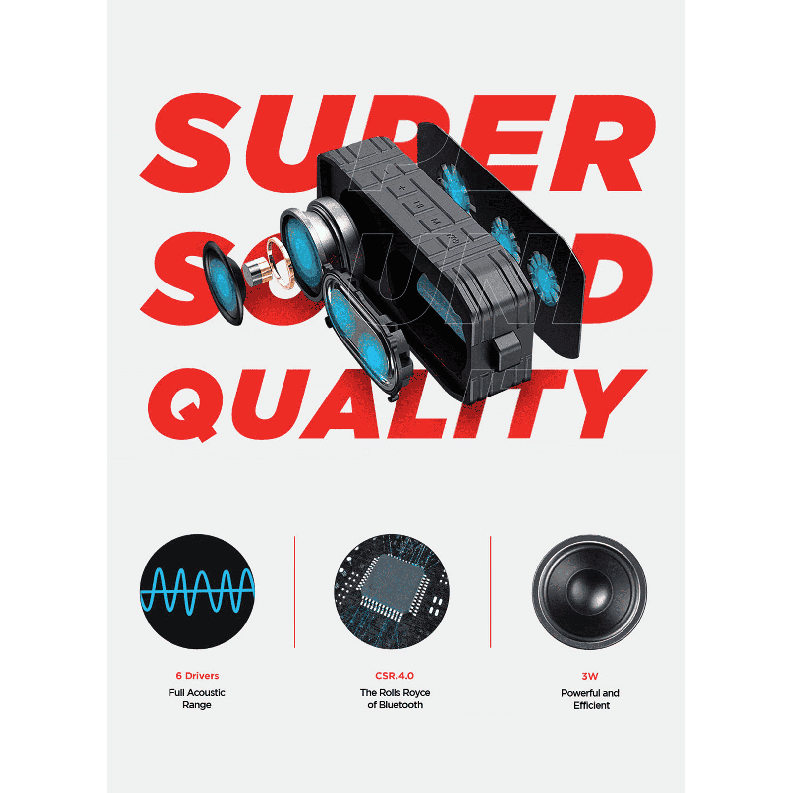 macmerise Wonder Woman Stamp 6W Portable Bluetooth Speaker (IPX7 Water Resistant, TWS Compatibility, Multicolor)_6