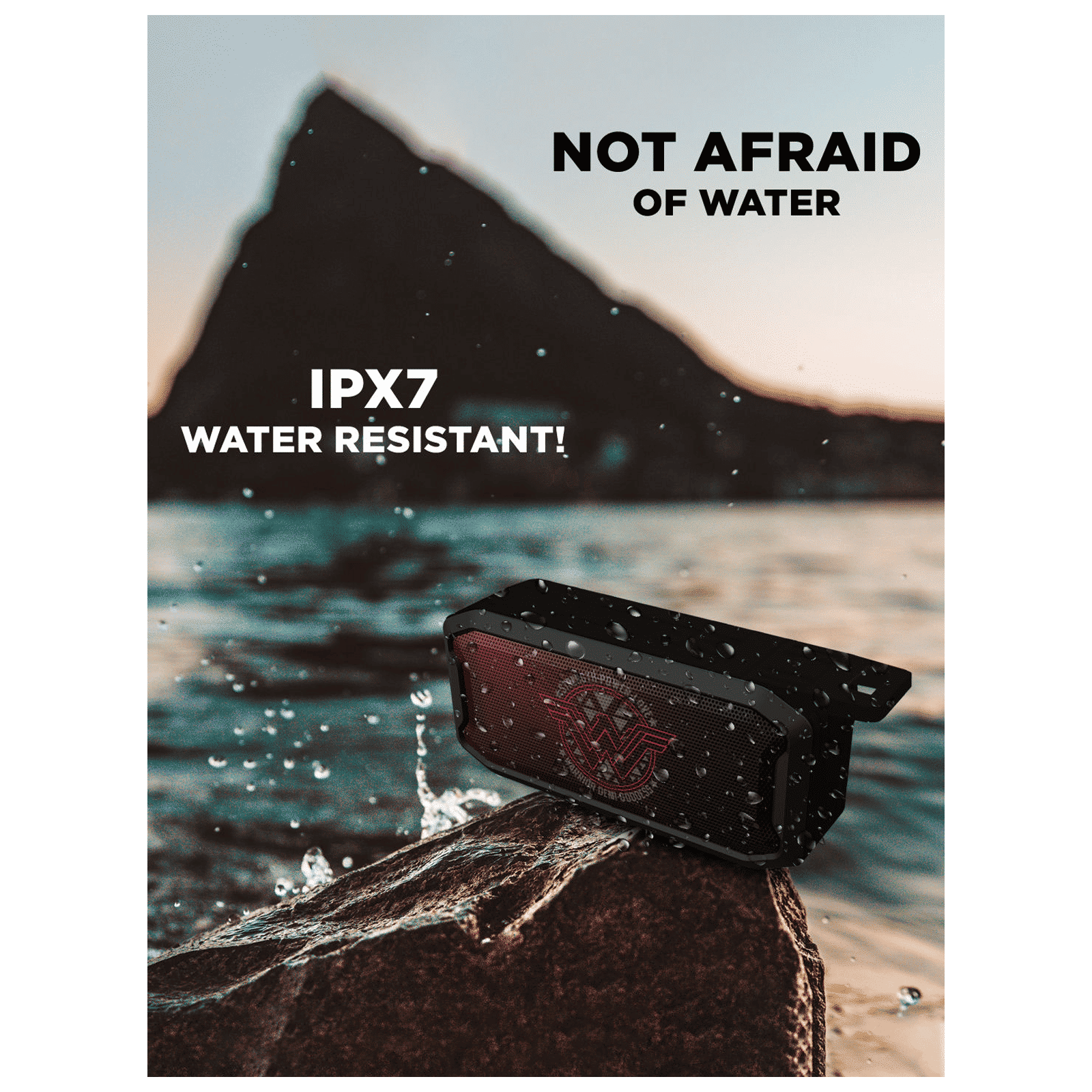 macmerise Wonder Woman Stamp 6W Portable Bluetooth Speaker (IPX7 Water Resistant, TWS Compatibility, Multicolor)_5