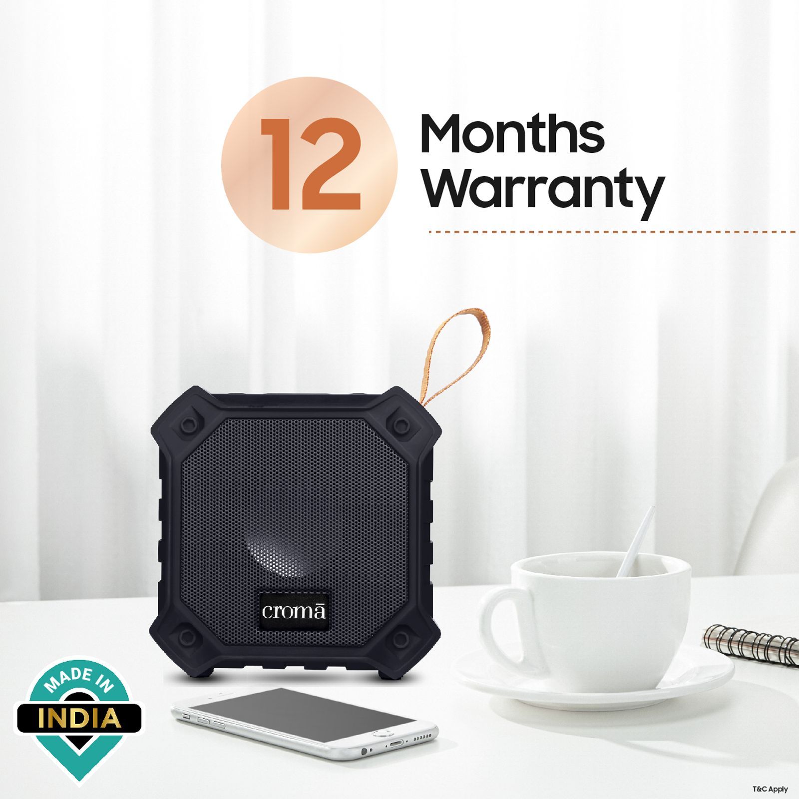 Croma 5W Portable Bluetooth Speaker (IPX7 Waterproof, High Bass, Black) Croma 5W Portable Bluetooth Speaker (IPX7 Waterproof, High Bass, Black)_8