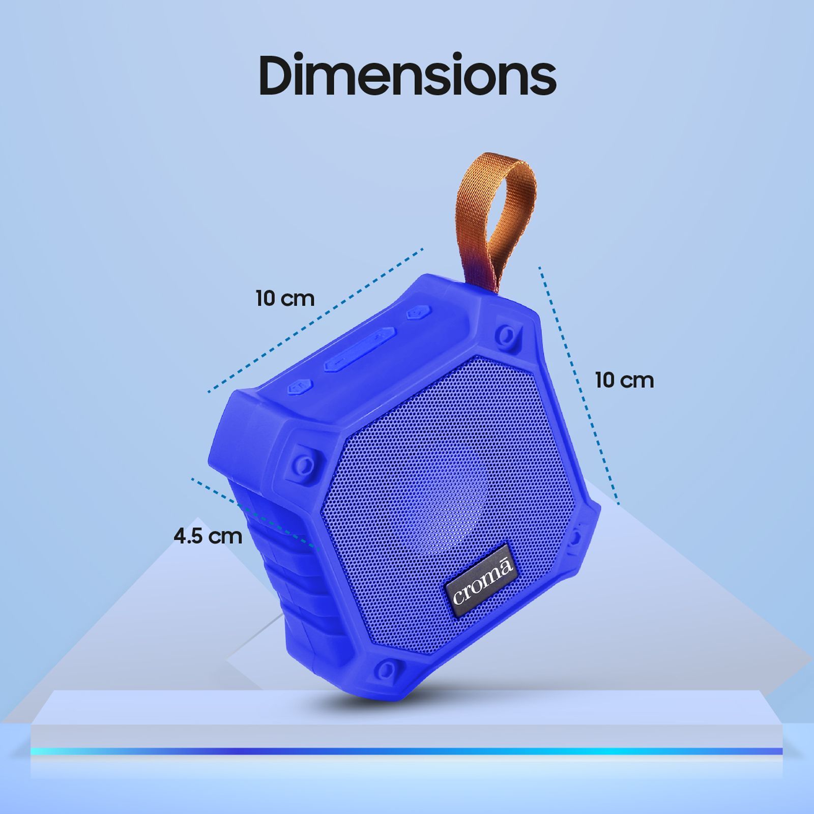 Croma 5W Portable Bluetooth Speaker (IPX7 Water Resistant, Built-in Mic, Stereo Channel, Blue) Croma 5W Portable Bluetooth Speaker (IPX7 Water Resistant, Built-in Mic, Stereo Channel, Blue)_7