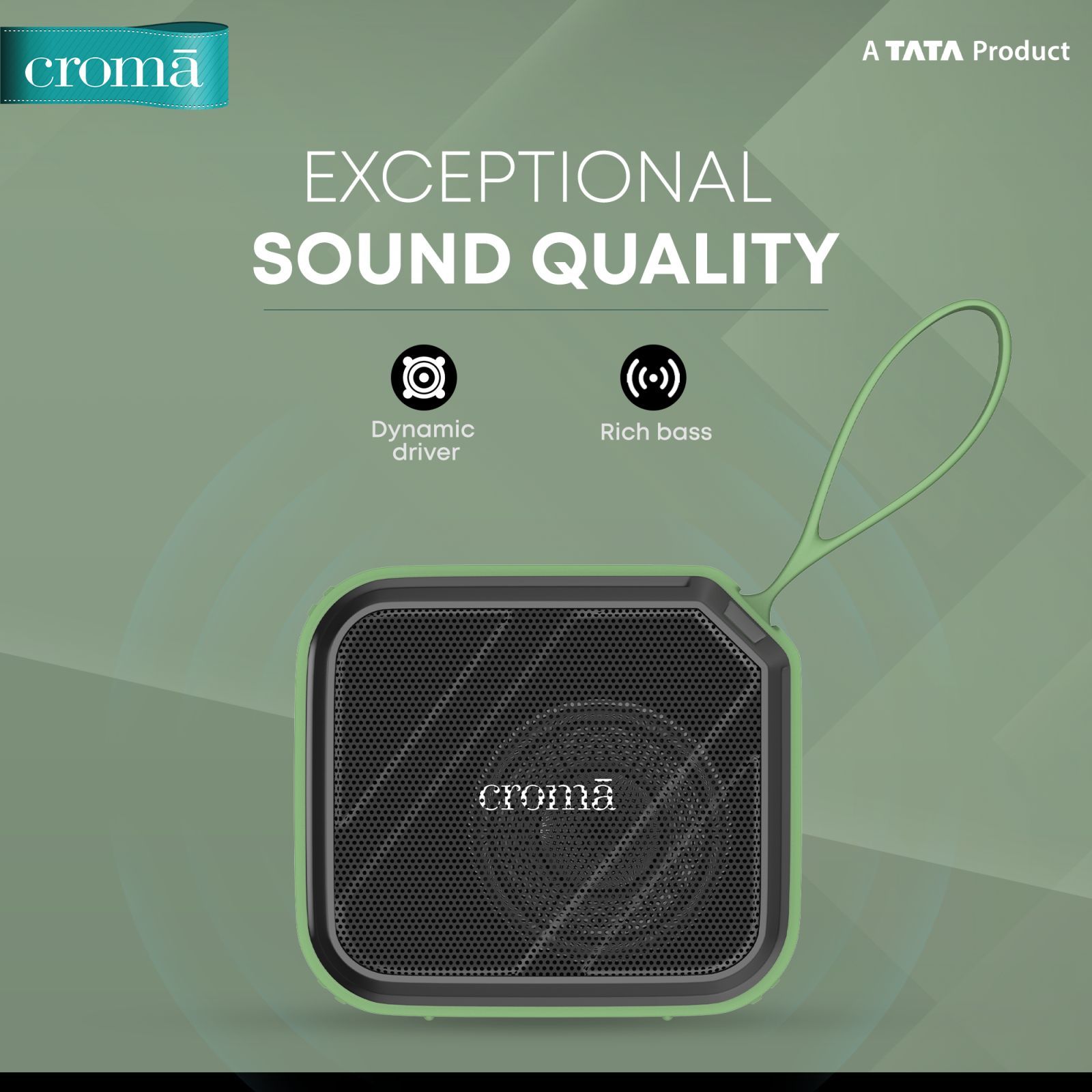 Croma 8W Portable Bluetooth Speaker (Lightweight and Ergonomic Design, 5.1 Channel, Green)_7