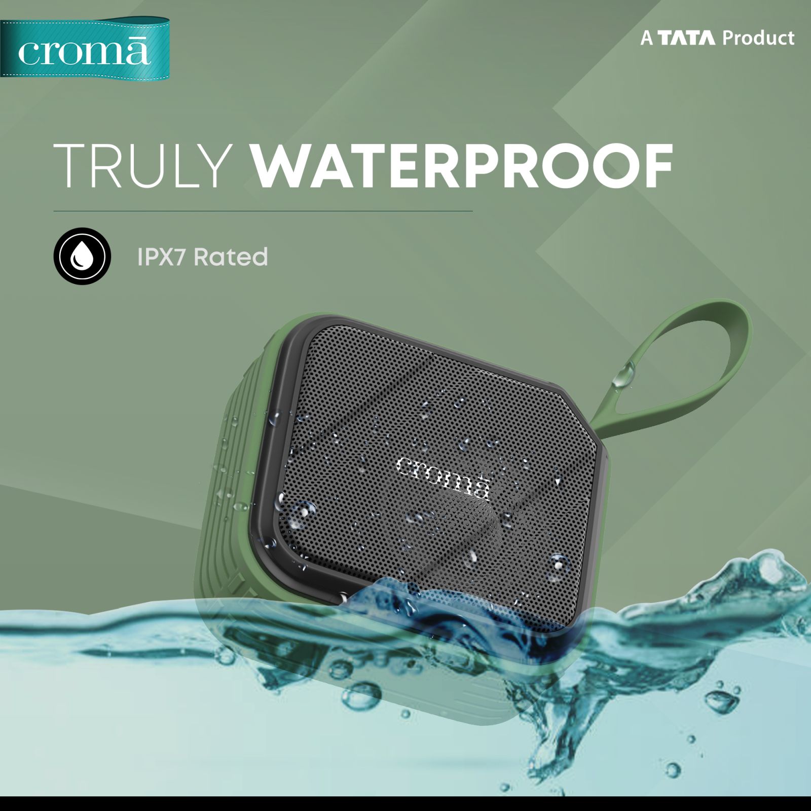 Croma 8W Portable Bluetooth Speaker (Lightweight and Ergonomic Design, 5.1 Channel, Green)_5