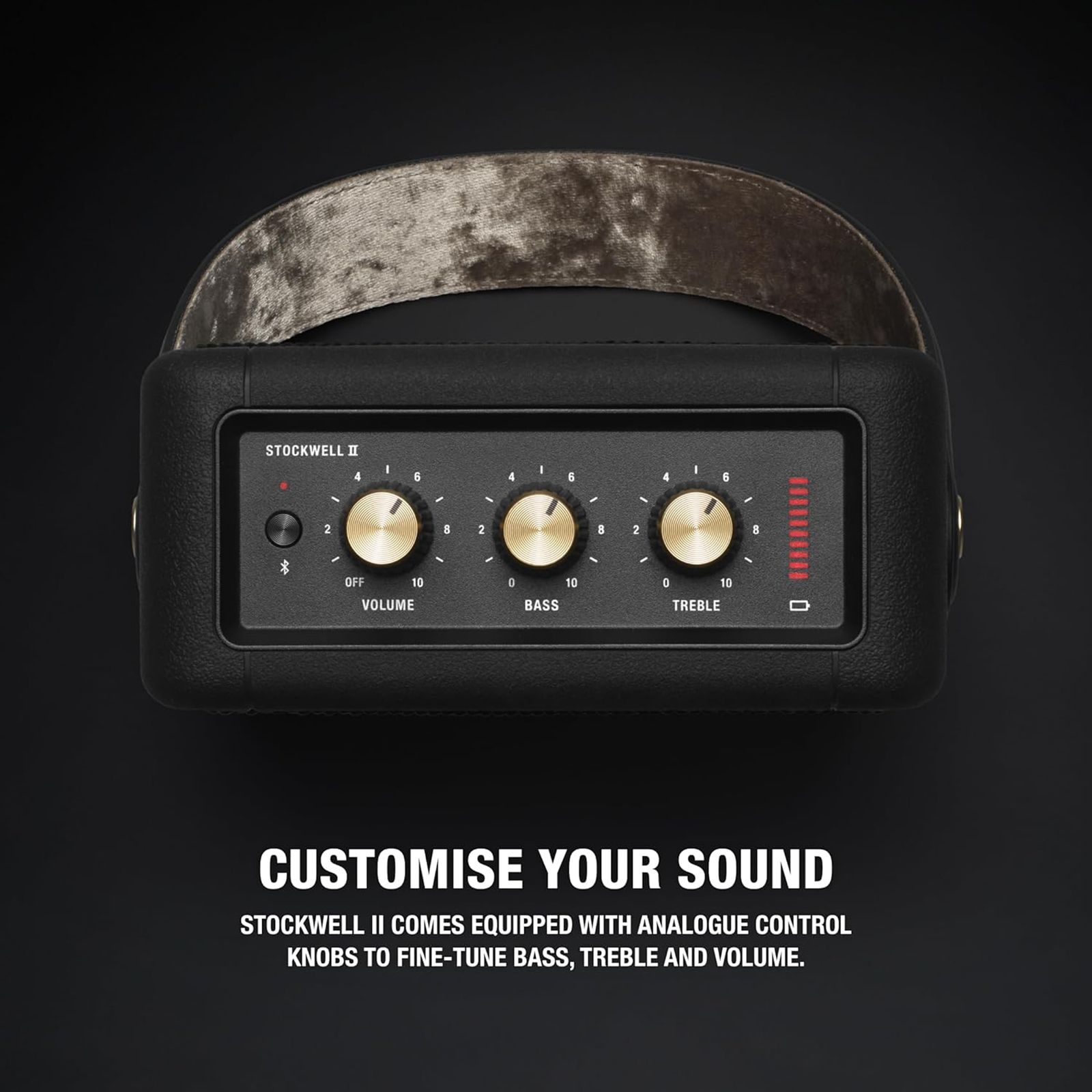 Marshall Stockwell II 20W Portable Bluetooth Speaker (IPX4 Water Resistant, 20 Hours Playtime, Stereo Channel, Black/Brass)_12