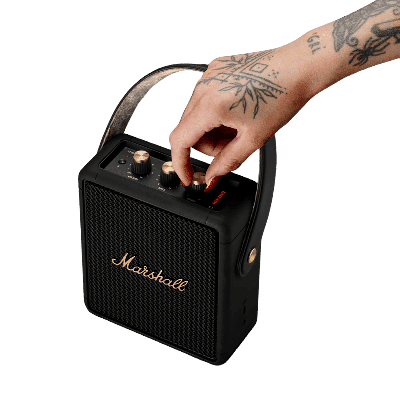 Marshall Stockwell II 20W Portable Bluetooth Speaker (IPX4 Water Resistant, 20 Hours Playtime, Stereo Channel, Black/Brass)_15