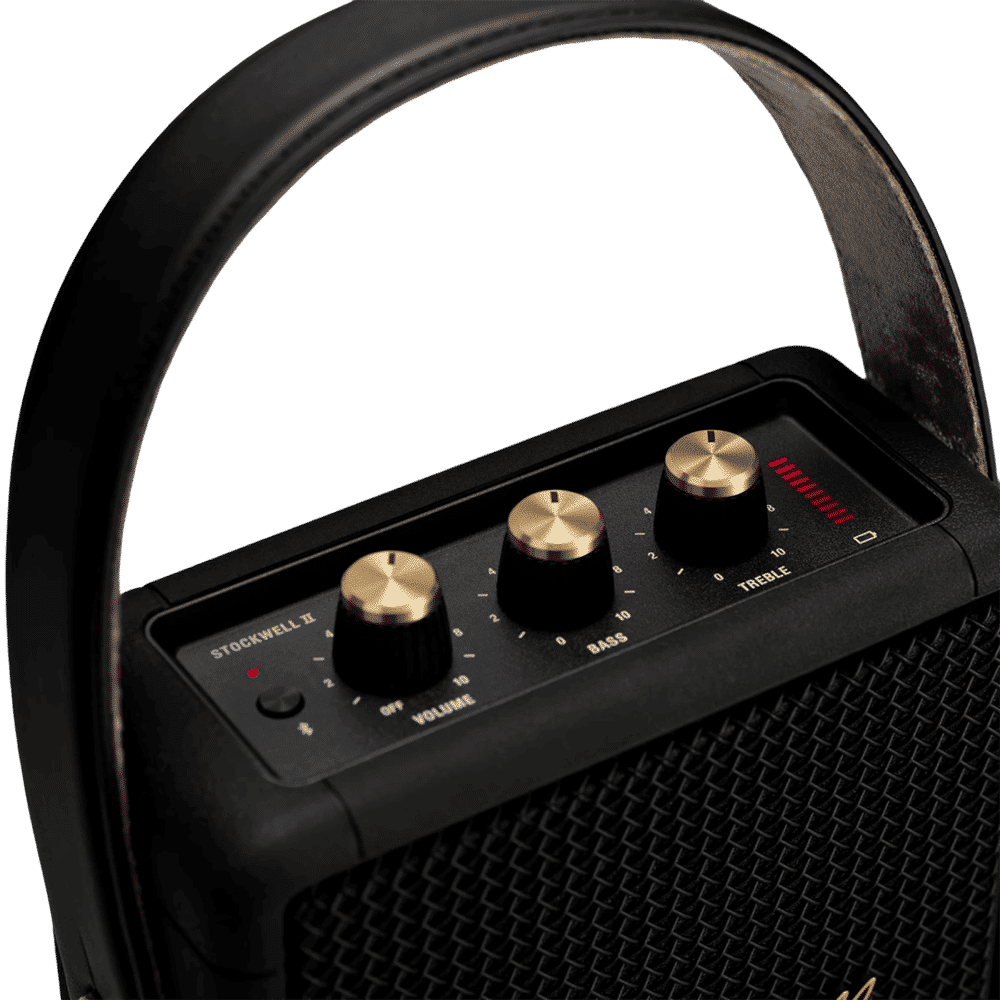 Marshall Stockwell II 20W Portable Bluetooth Speaker (IPX4 Water Resistant, 20 Hours Playtime, Stereo Channel, Black/Brass)_5