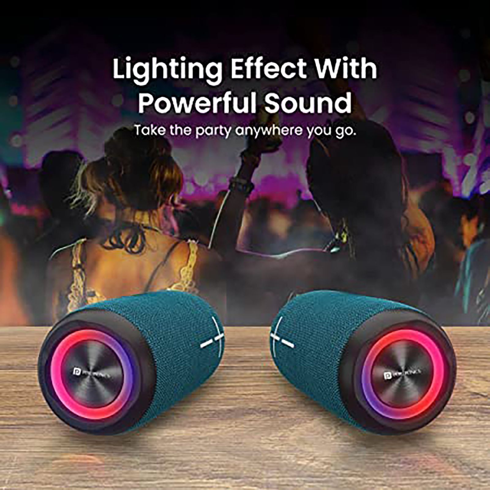 PORTRONICS Breeze 3 20W RMS Portable Bluetooth Speaker (In-Built FM Radio, Stereo Channel, Blue & Black)_5