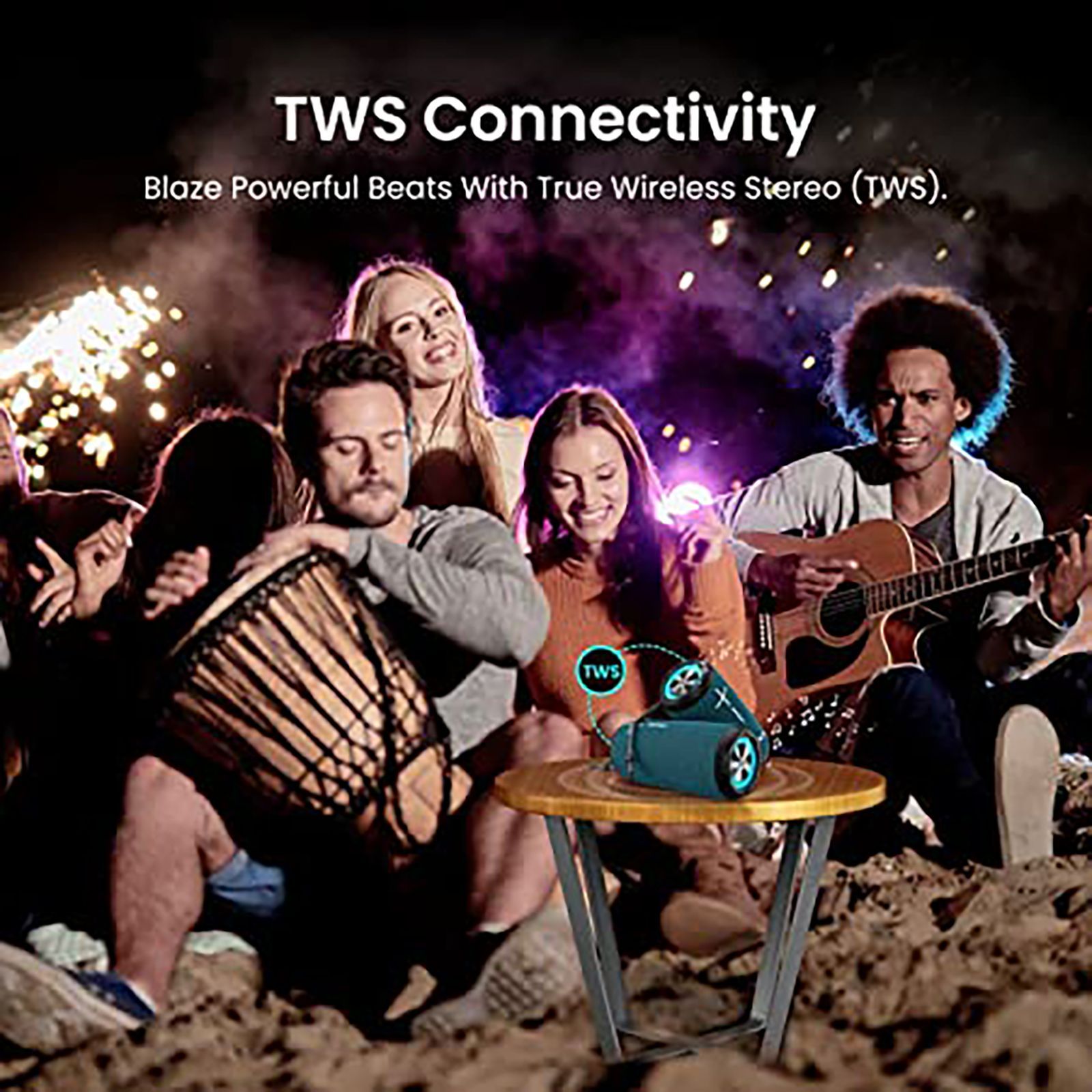 PORTRONICS Breeze 3 20W RMS Portable Bluetooth Speaker (In-Built FM Radio, Stereo Channel, Blue & Black)_4