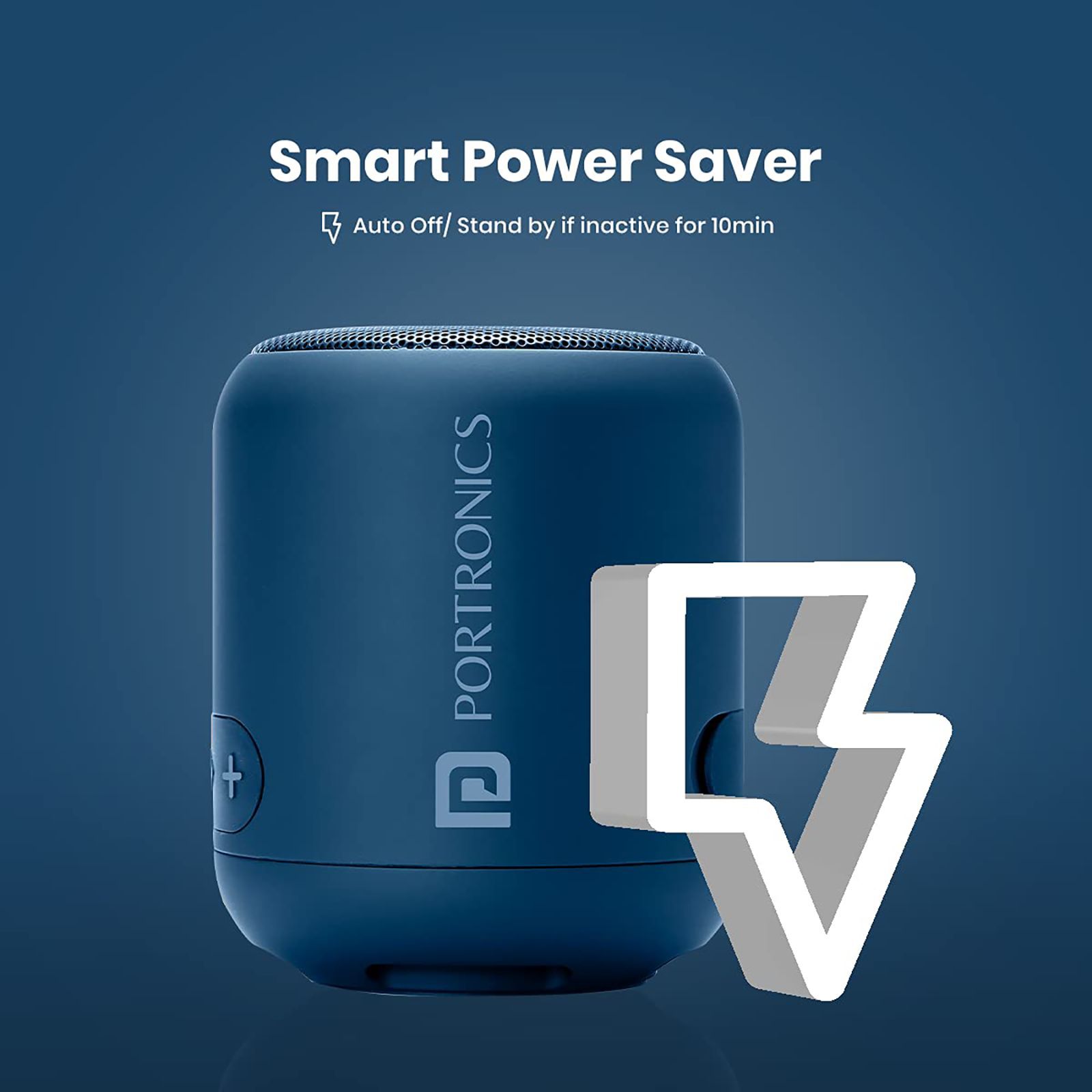 PORTRONICS Sound Drum 1 10W Portable Bluetooth Speaker (10 Hours Playtime, 5.1 Channel, Blue)_5