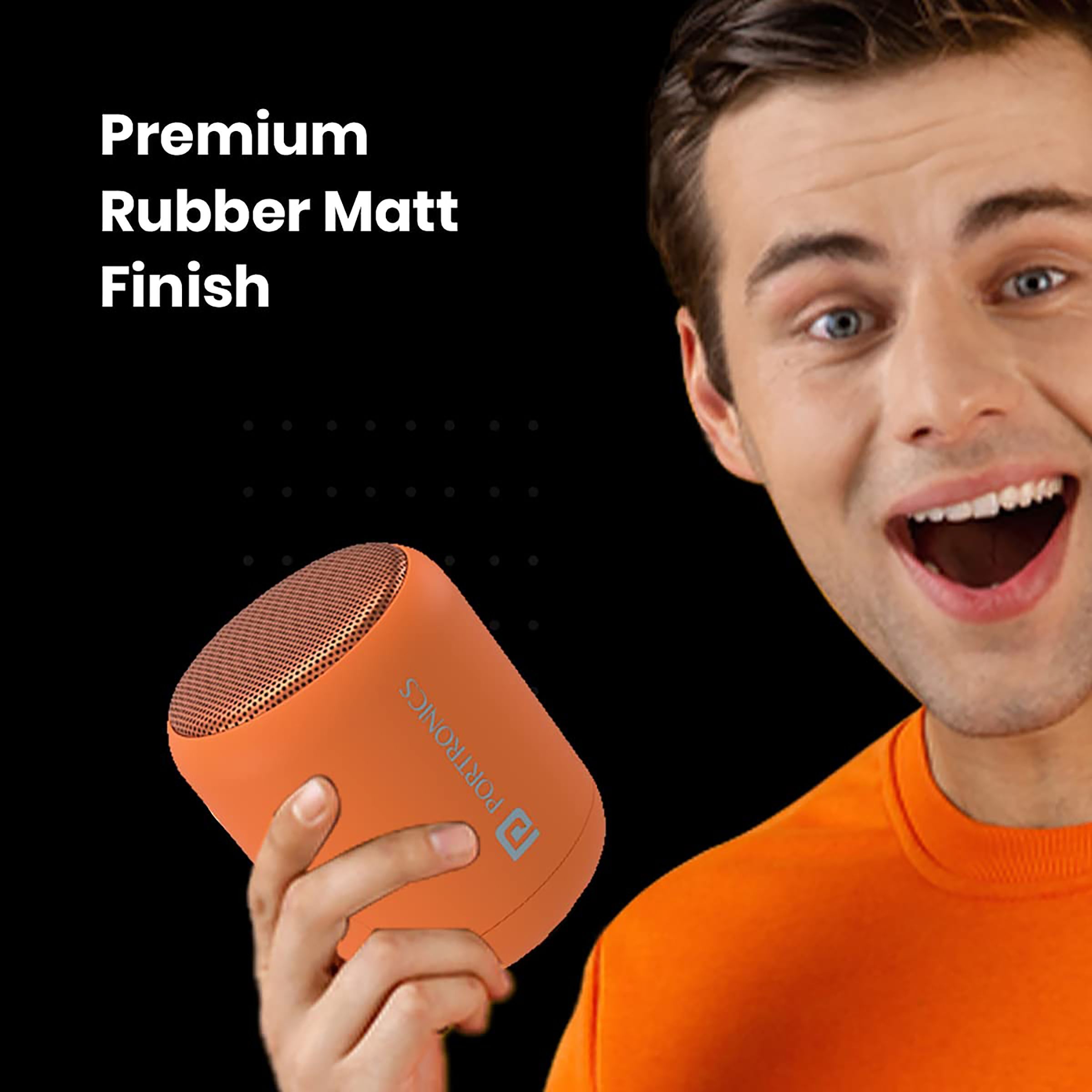 PORTRONICS Sound Drum 1 10W Portable Bluetooth Speaker (10 Hours Playtime, 5.1 Channel, Orange)_5