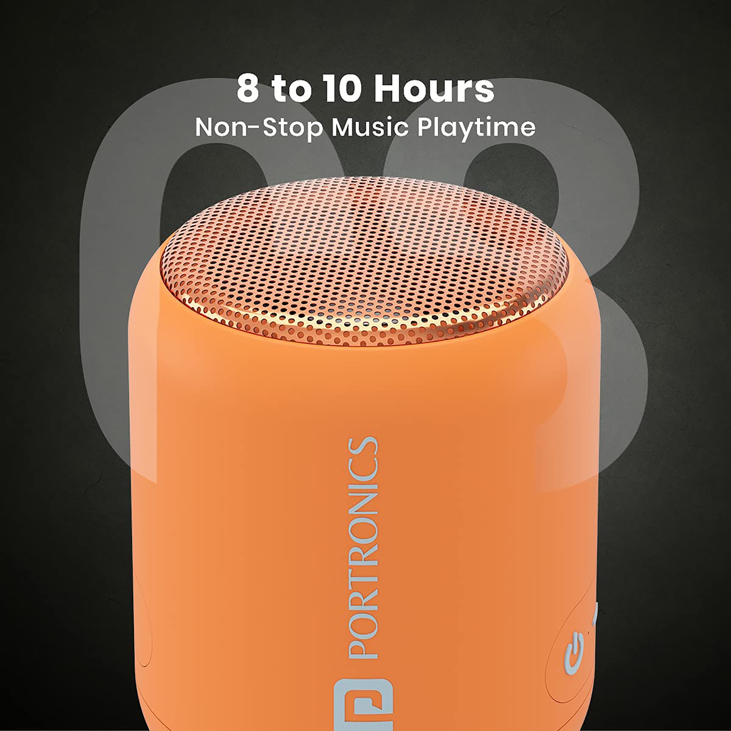 PORTRONICS Sound Drum 1 10W Portable Bluetooth Speaker (10 Hours Playtime, 5.1 Channel, Orange)_6