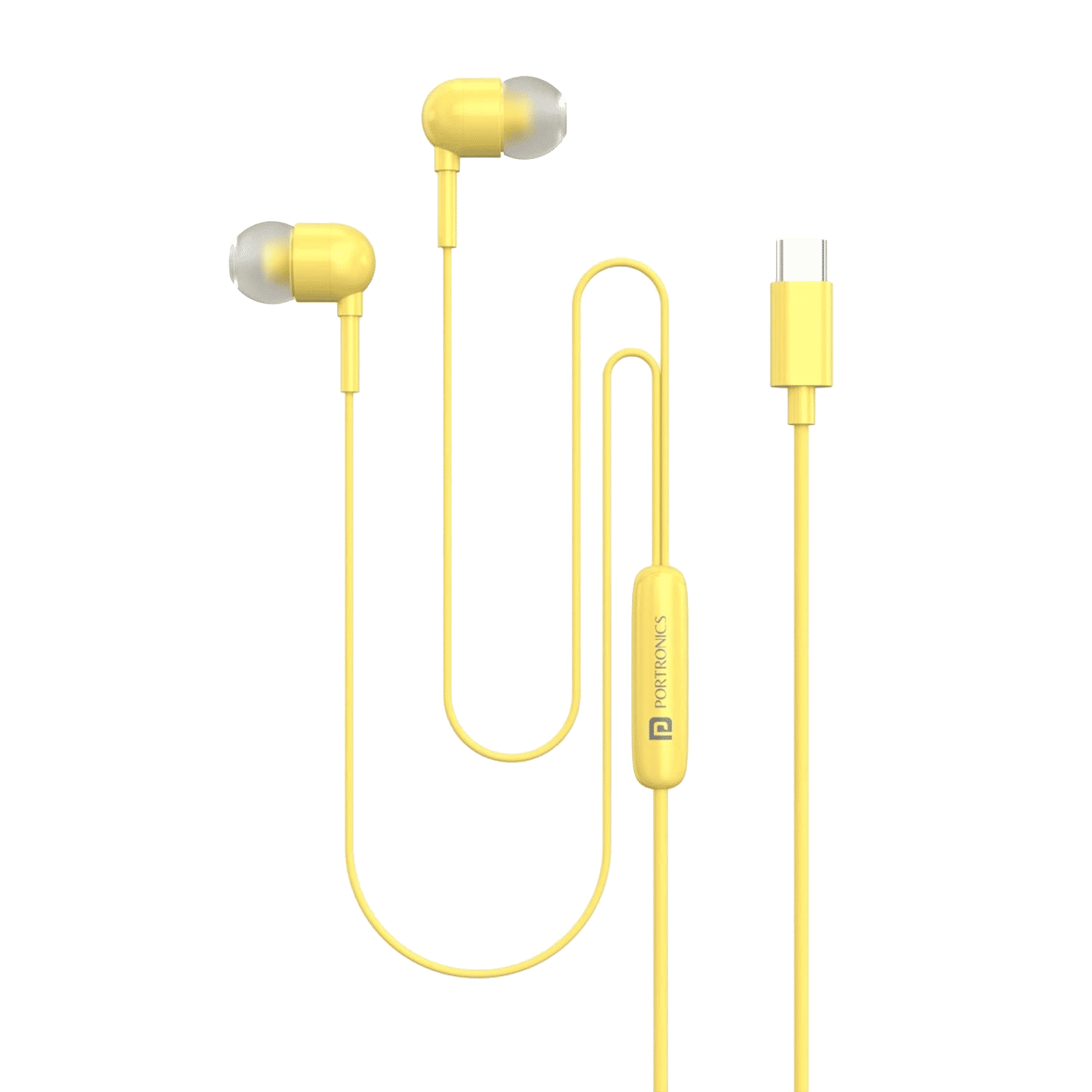 PORTRONICS Conch 60 Wired Earphone with Mic (In Ear, Yellow)_1