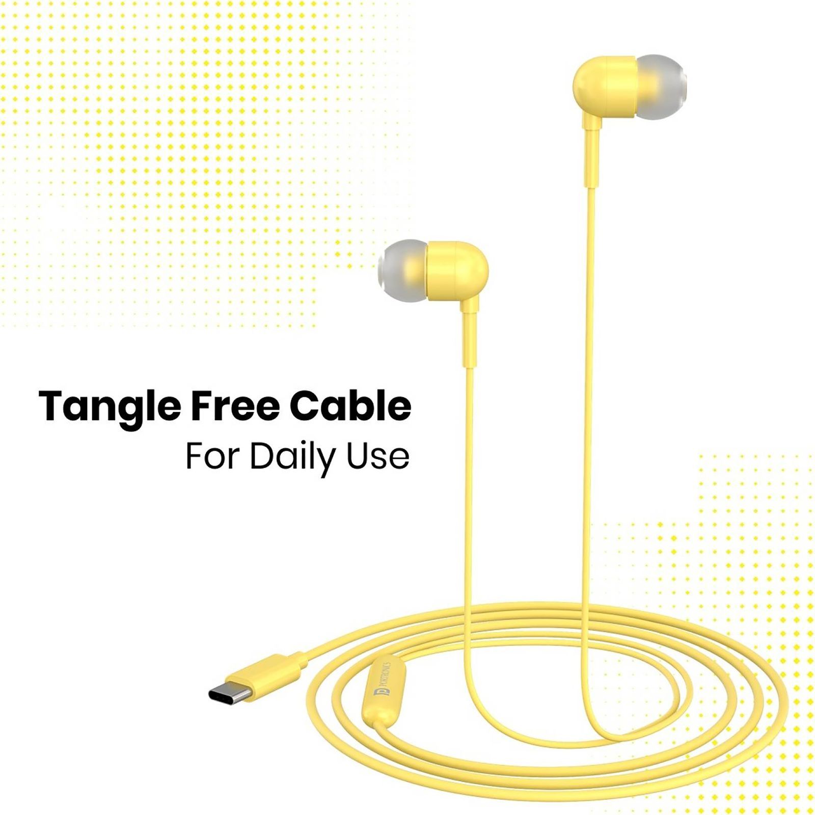 PORTRONICS Conch 60 Wired Earphone with Mic (In Ear, Yellow)_5
