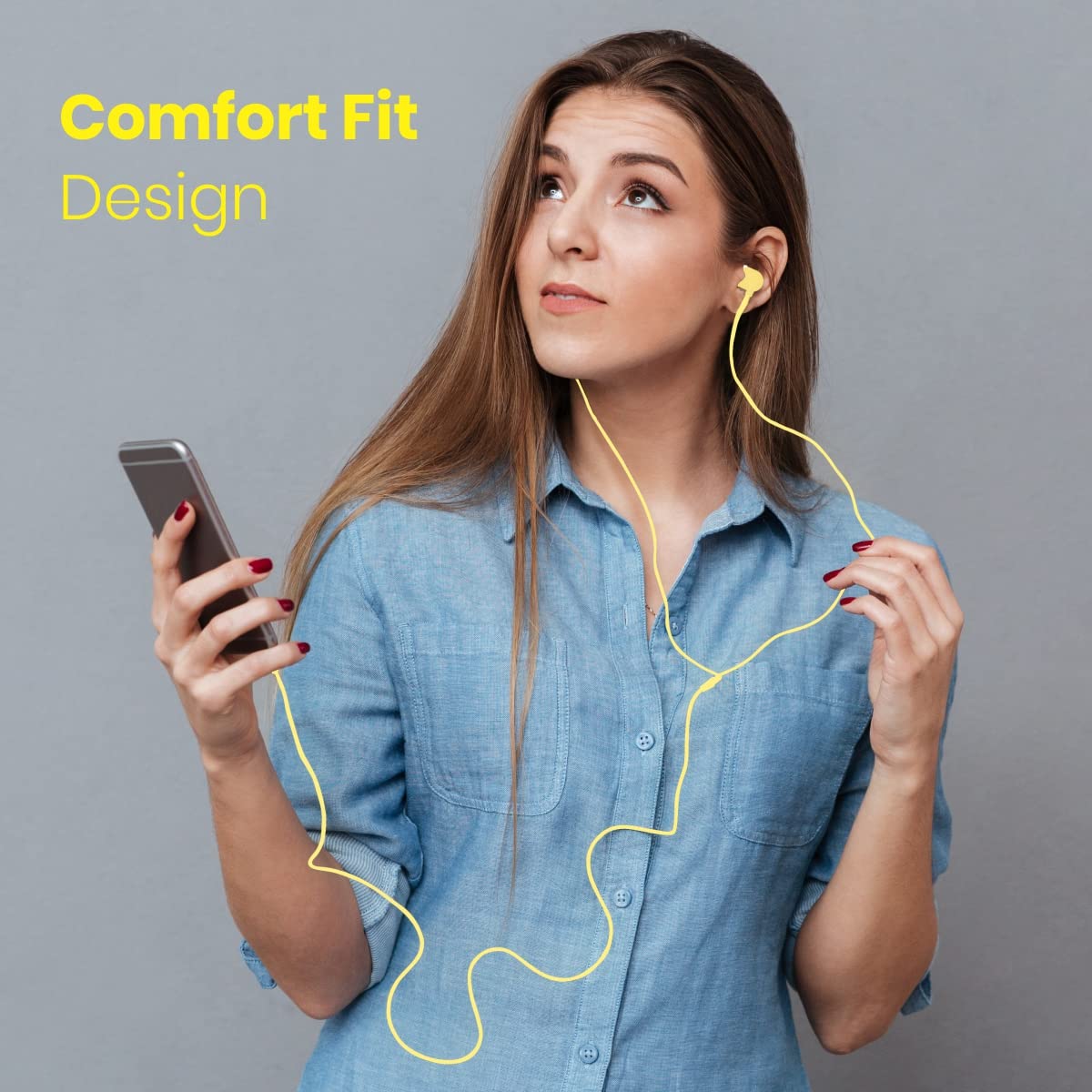 PORTRONICS Conch 60 Wired Earphone with Mic (In Ear, Yellow)_6