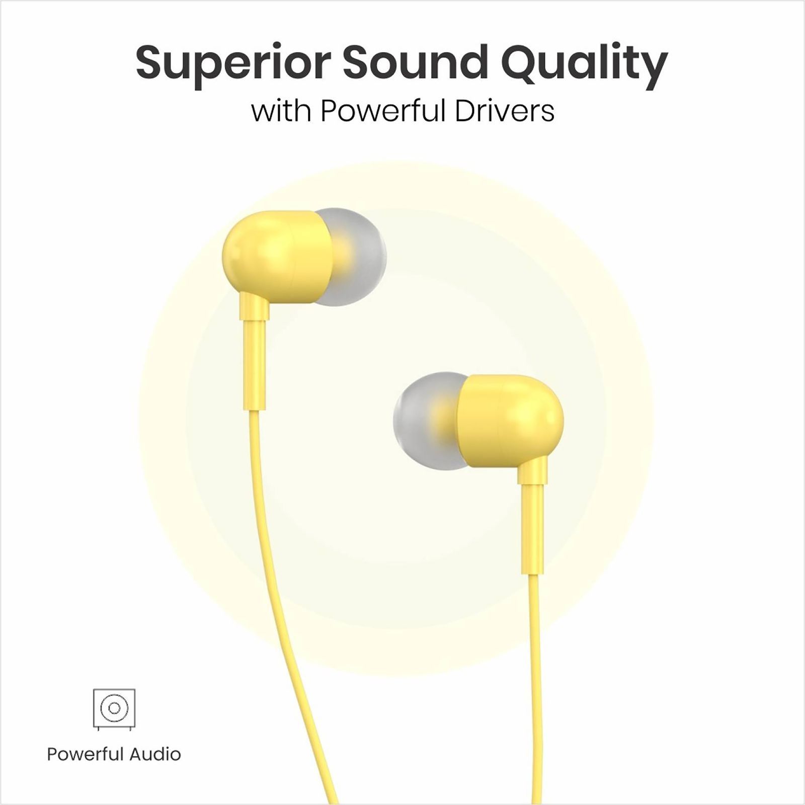 PORTRONICS Conch 60 Wired Earphone with Mic (In Ear, Yellow)_2