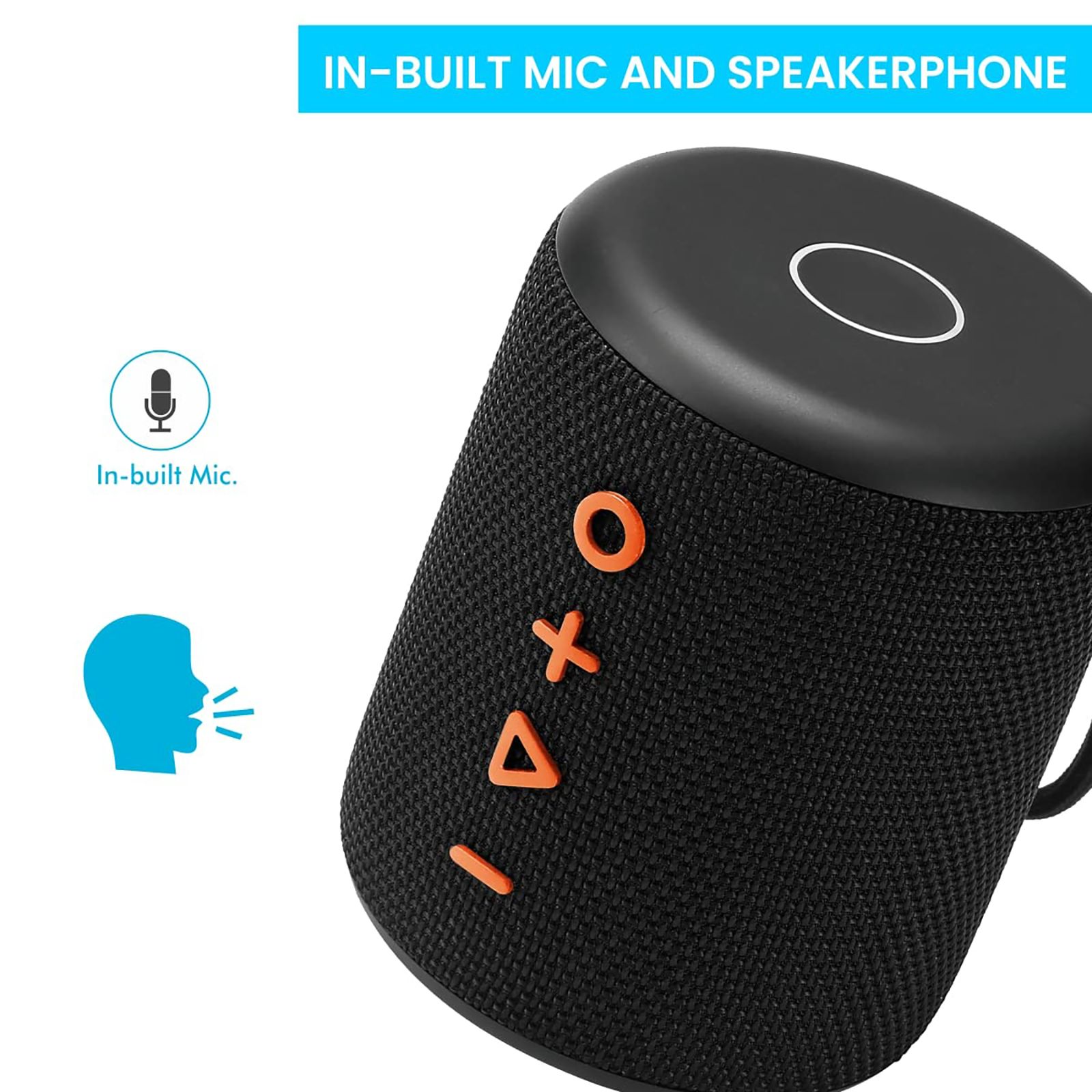 PORTRONICS Sound Drum Plus 15W Portable Bluetooth Speaker (IPX6 Water Resistant, 6 Hours Playtime, Black)_4