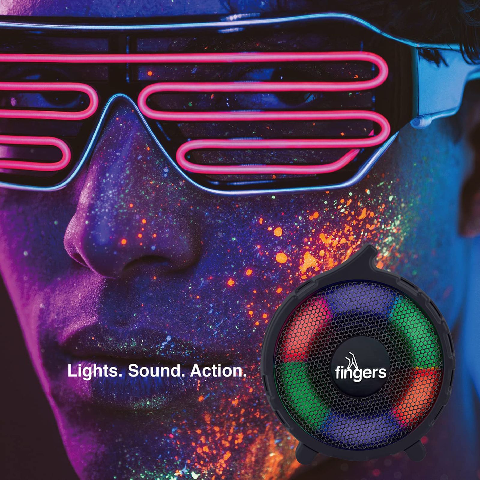 fingers RGB-Gem 5W Portable Bluetooth Speaker (8 Hours Playtime, Stereo Channel, Classic Black)_9