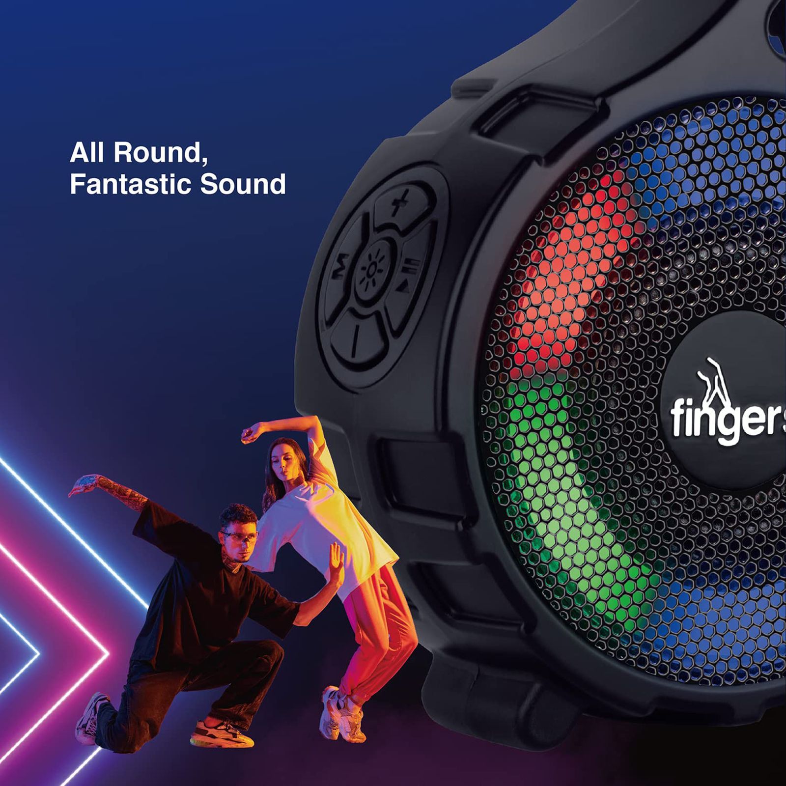 fingers RGB-Gem 5W Portable Bluetooth Speaker (8 Hours Playtime, Stereo Channel, Classic Black)_11