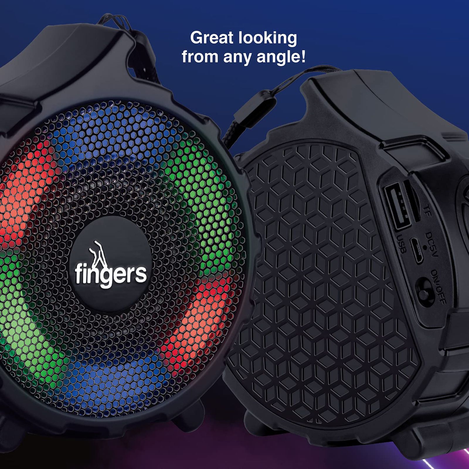 fingers RGB-Gem 5W Portable Bluetooth Speaker (8 Hours Playtime, Stereo Channel, Classic Black)_12