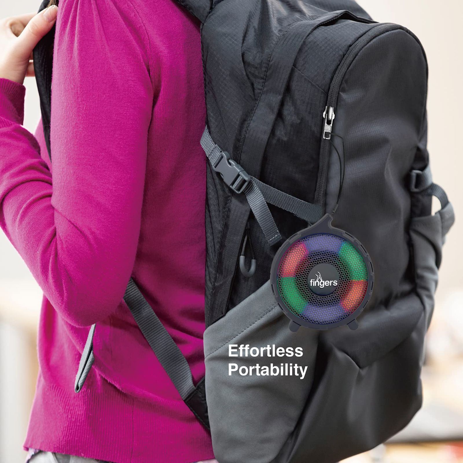 fingers RGB-Gem 5W Portable Bluetooth Speaker (8 Hours Playtime, Stereo Channel, Classic Black)_6