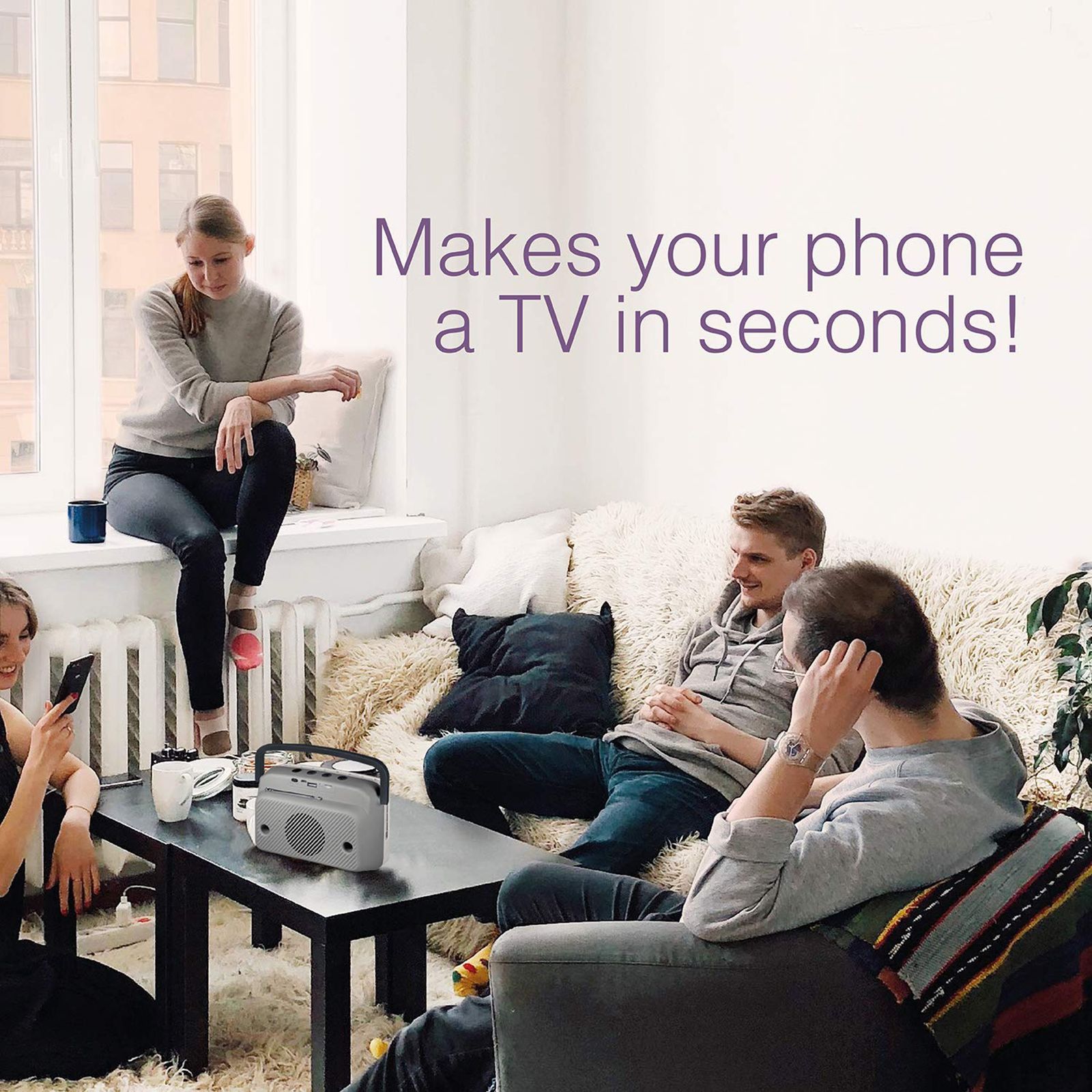 fingers My-Own-TV (MOT) 8W Portable Bluetooth Speaker (15 Hours Playtime, Ivory White)_10