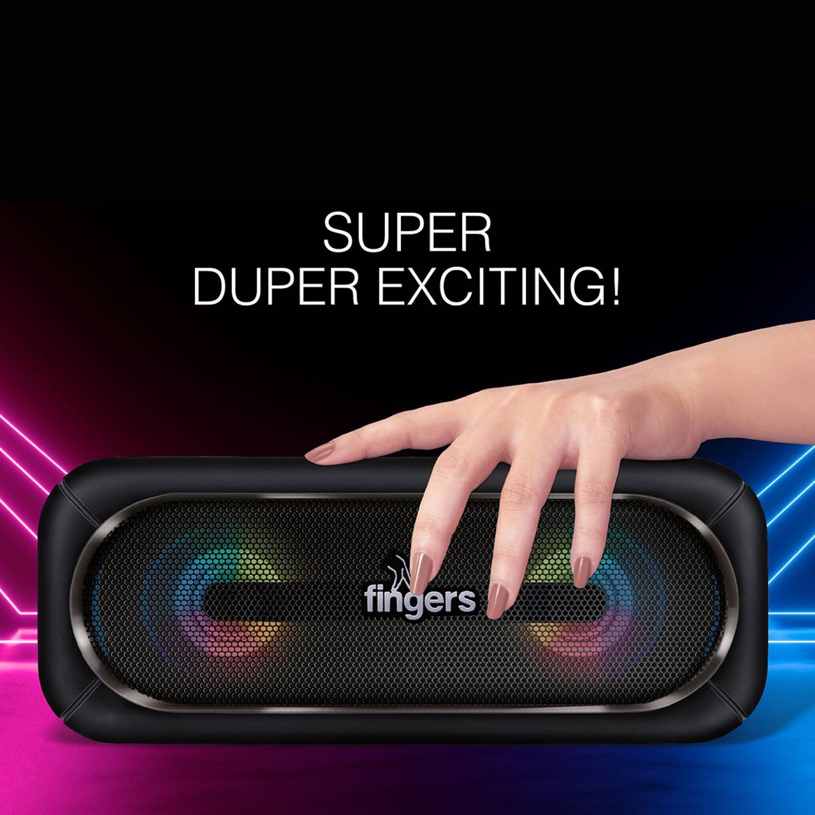 fingers SuperLit 10W Portable Bluetooth Speaker (9 Hours Playtime, 2.0 Channel, Rich Black)_8