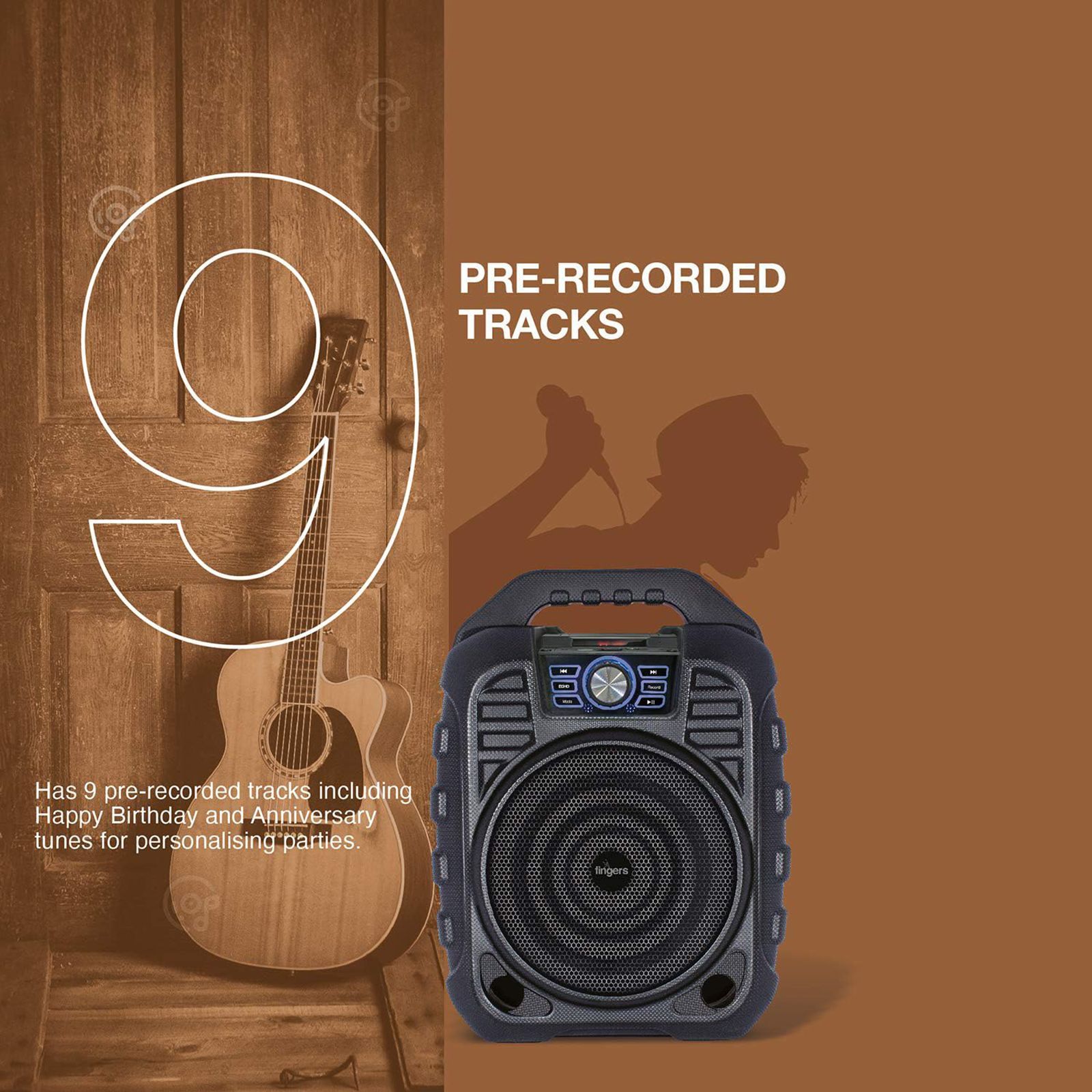 fingers KnockOut 32W Portable Bluetooth Speaker (8 Hours Playtime, Black) fingers KnockOut 32W Portable Bluetooth Speaker (8 Hours Playtime, Black)_8