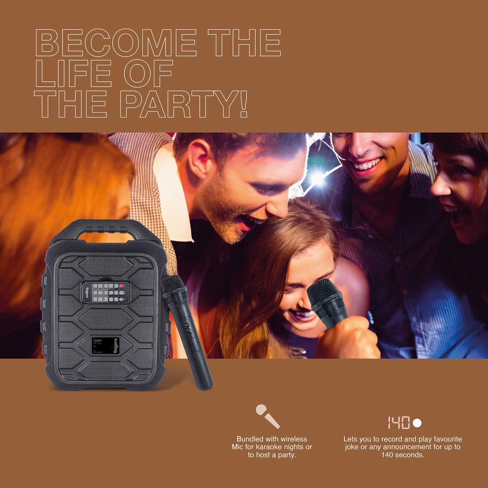 fingers KnockOut 32W Portable Bluetooth Speaker (8 Hours Playtime, Black) fingers KnockOut 32W Portable Bluetooth Speaker (8 Hours Playtime, Black)_9