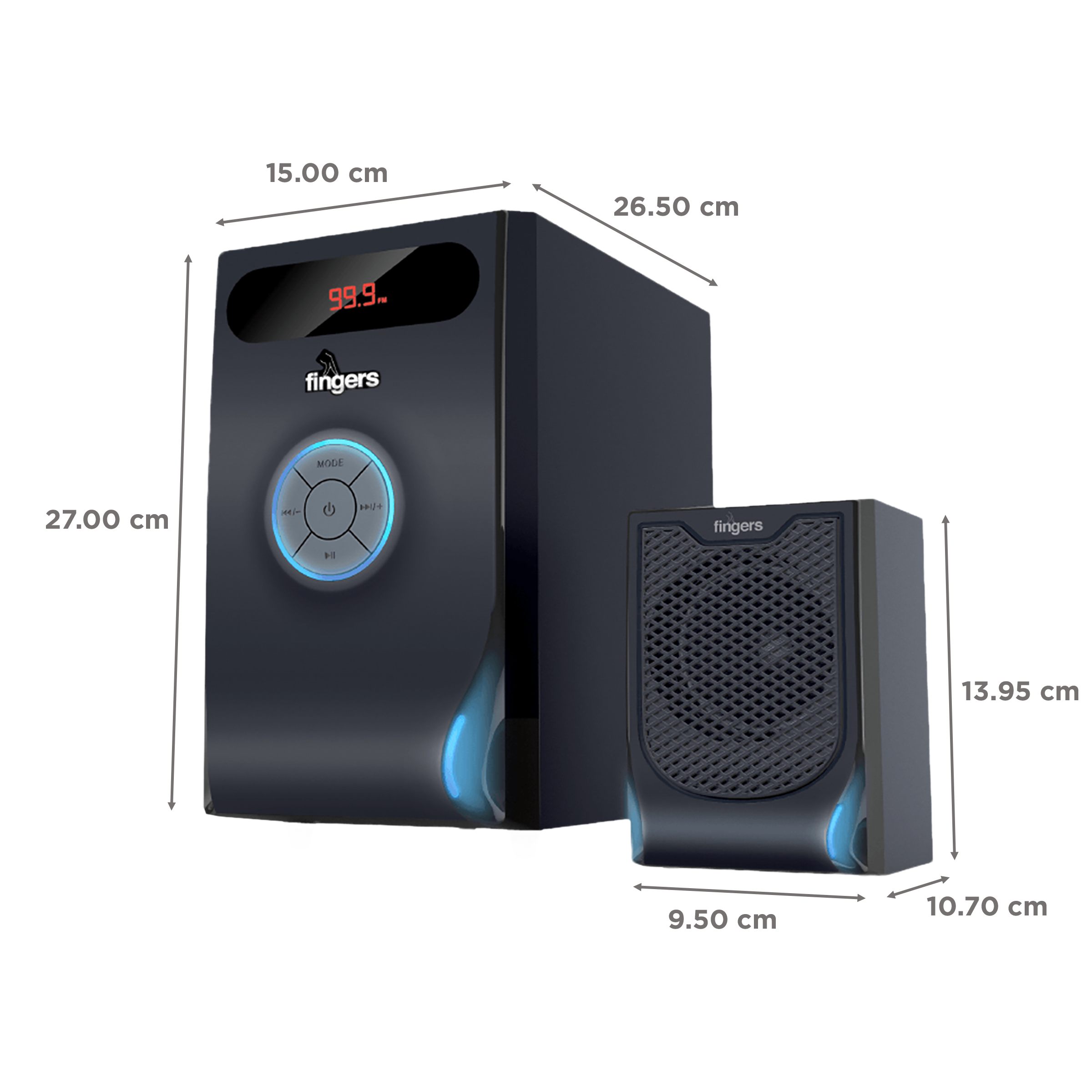 fingers Joshhh 20W Multimedia Speaker (Powerful Bass, 2.1 Channel, Classic Black) fingers Joshhh 20W Multimedia Speaker (Powerful Bass, 2.1 Channel, Classic Black)_2