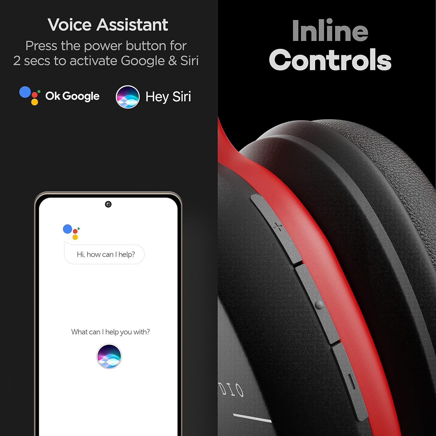 GOBOULT ProBass Thunder Bluetooth Headphone with Mic (IPX5 Water Resistant, On Ear, Black)_5