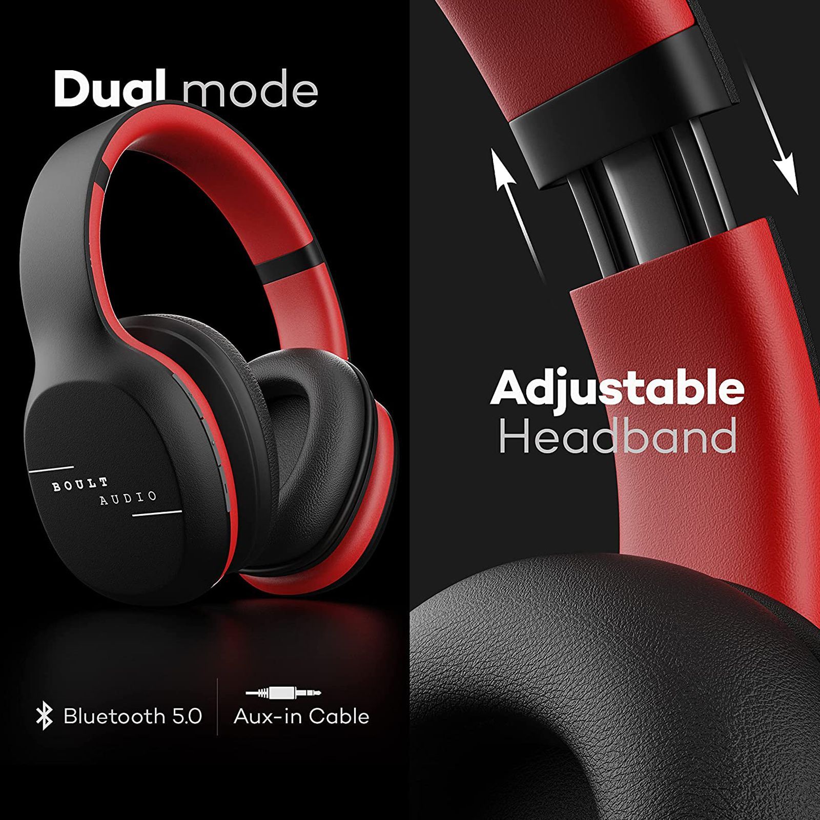 GOBOULT ProBass Thunder Bluetooth Headphone with Mic (IPX5 Water Resistant, On Ear, Black)_9