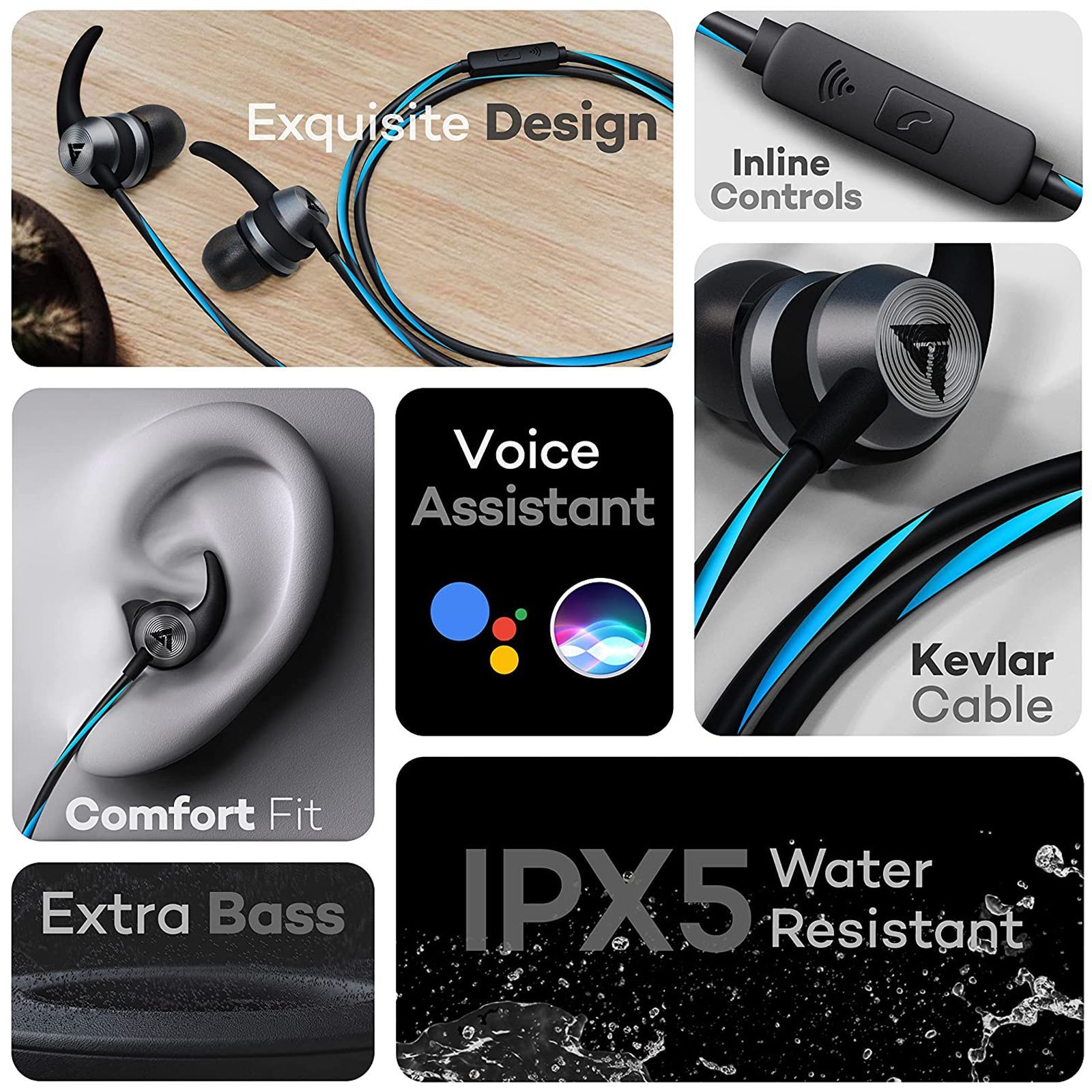 GOBOULT BassBuds X1 BA-RD-X1 Wired Earphone with Mic (In Ear, Blue)_8