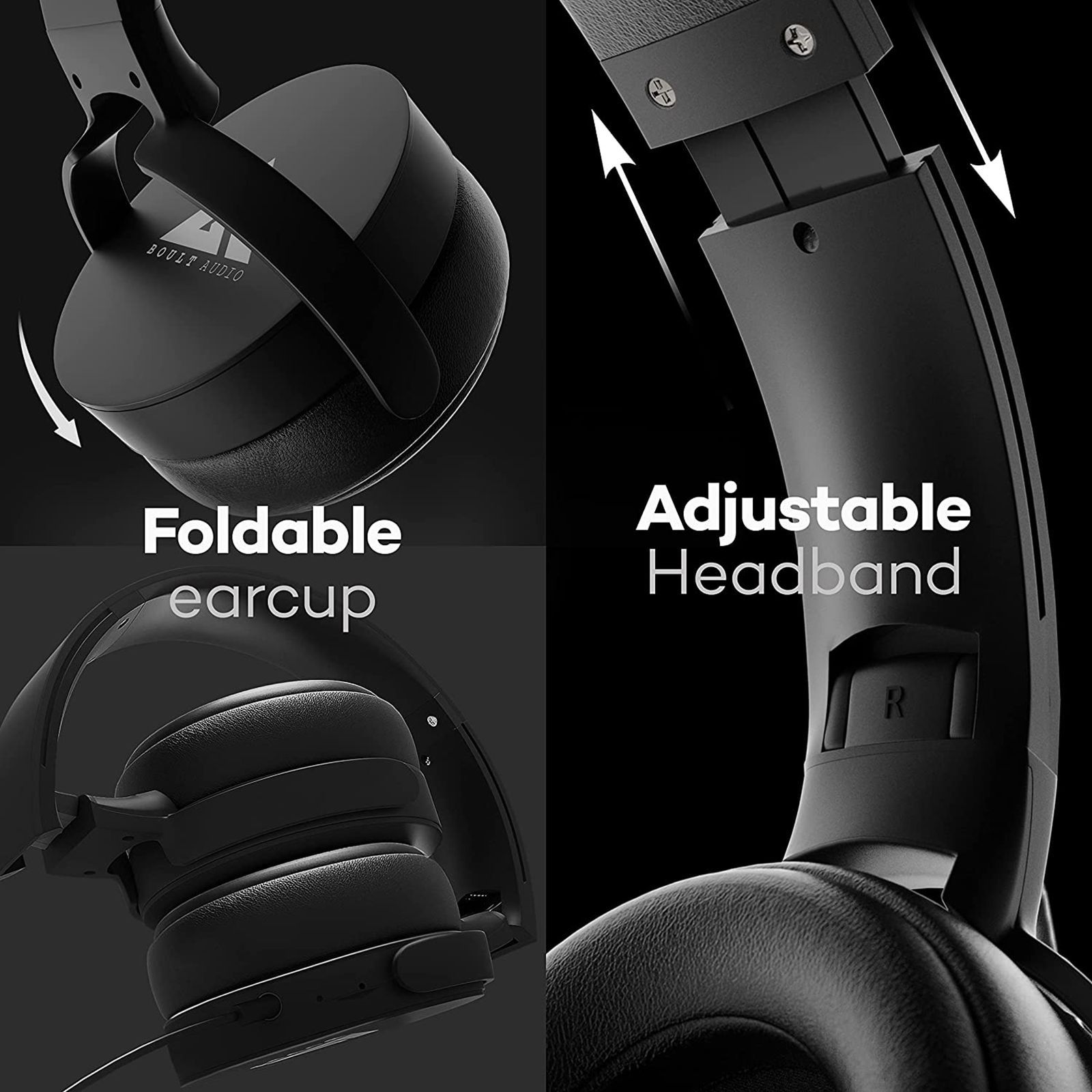 GOBOULT Bassbuds Q2 BA-RD-Q2  Wired Headphone with Mic (Over Ear, Black)_10