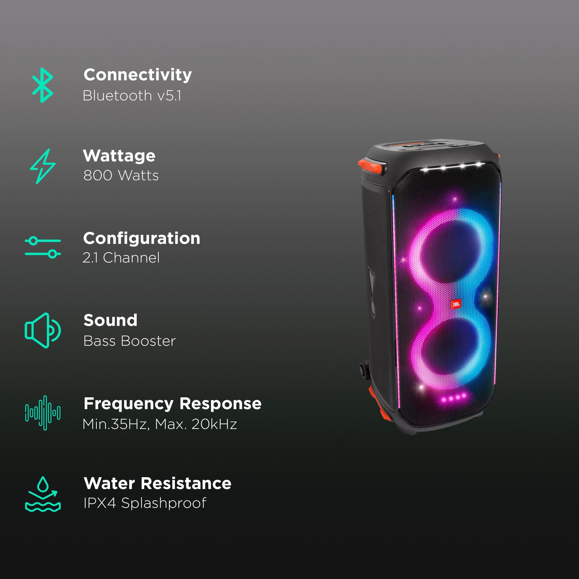 JBL PartyBox 710 800W Bluetooth Party Speaker (IPX4 Splashproof, 2.1 Channel, Black)_2